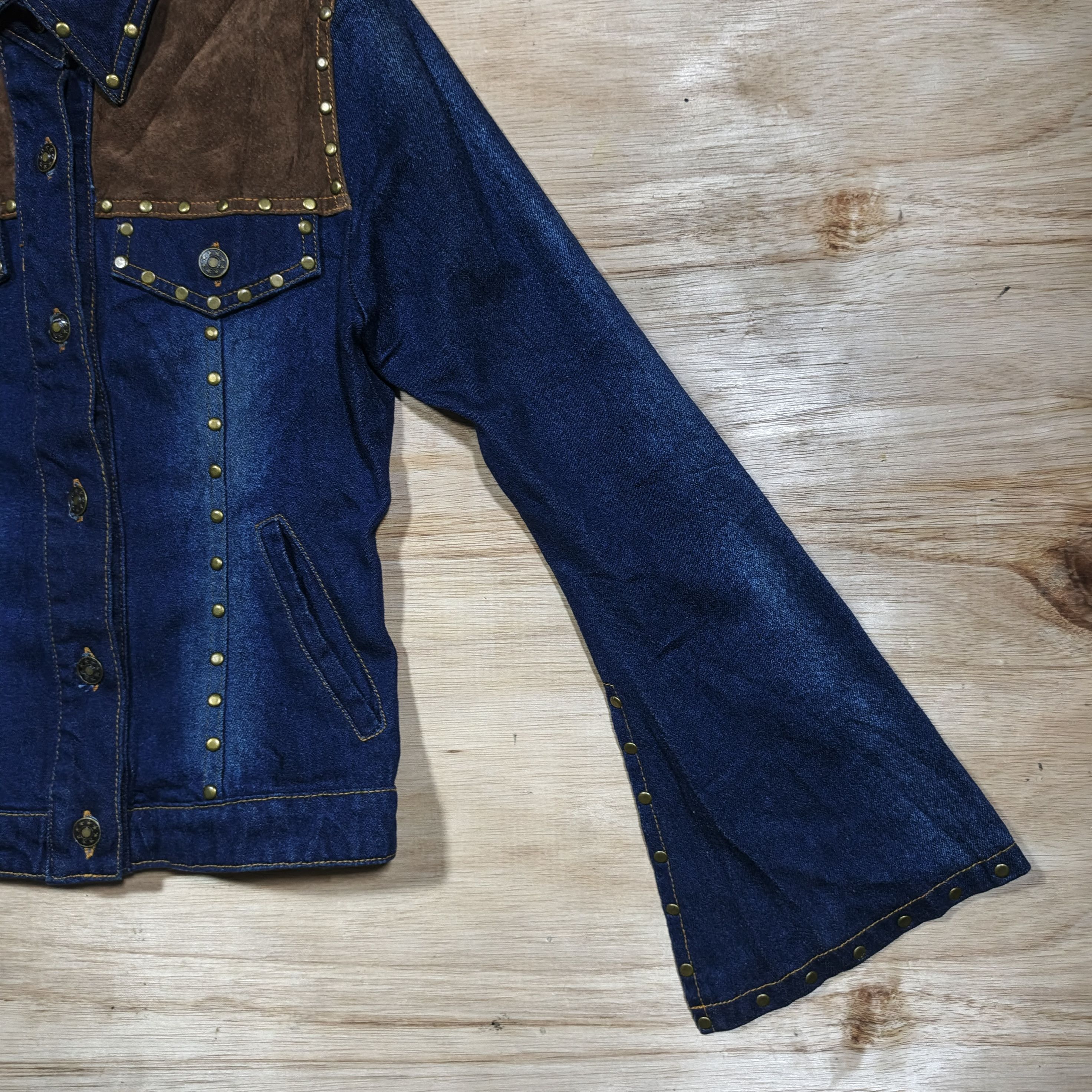Japanese Brand Ministate Studded Western Flare Sleeve Denim Jacket Size M / US 6-8 / IT 42-44 - 5 Thumbnail