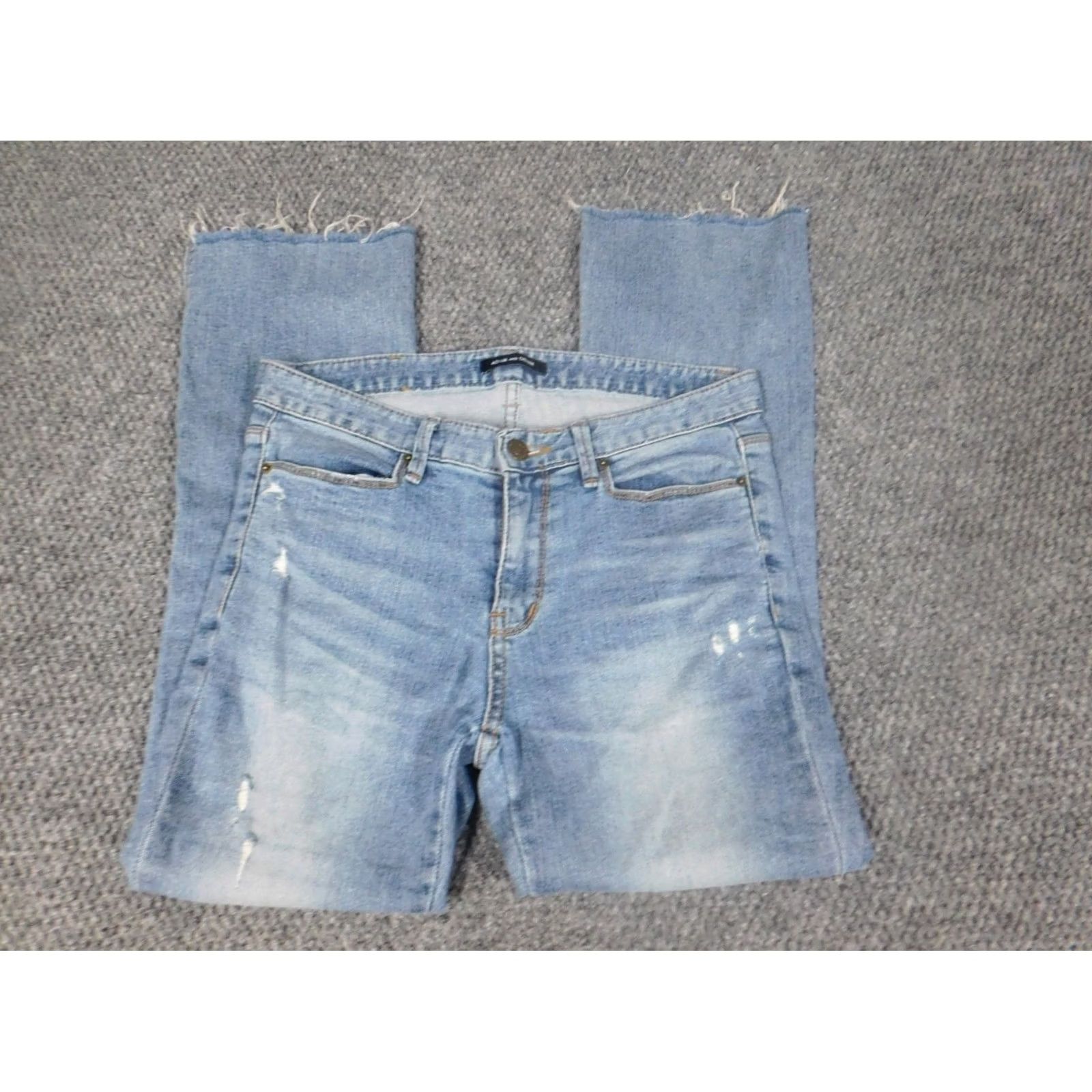 Denime Ad Lib & Denim Jeans Womens Small Blue Straight Regular Stretch 28in Inseam 24in Zip Denim Size 28" / US 6 / IT 42 - 2 Thumbnail
