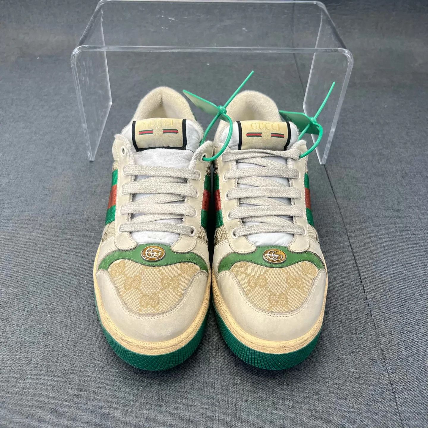 Gucci Gucci green distressed sneakers 8.5/42.5 Size US 9.5 / EU 42-43 - 4 Thumbnail