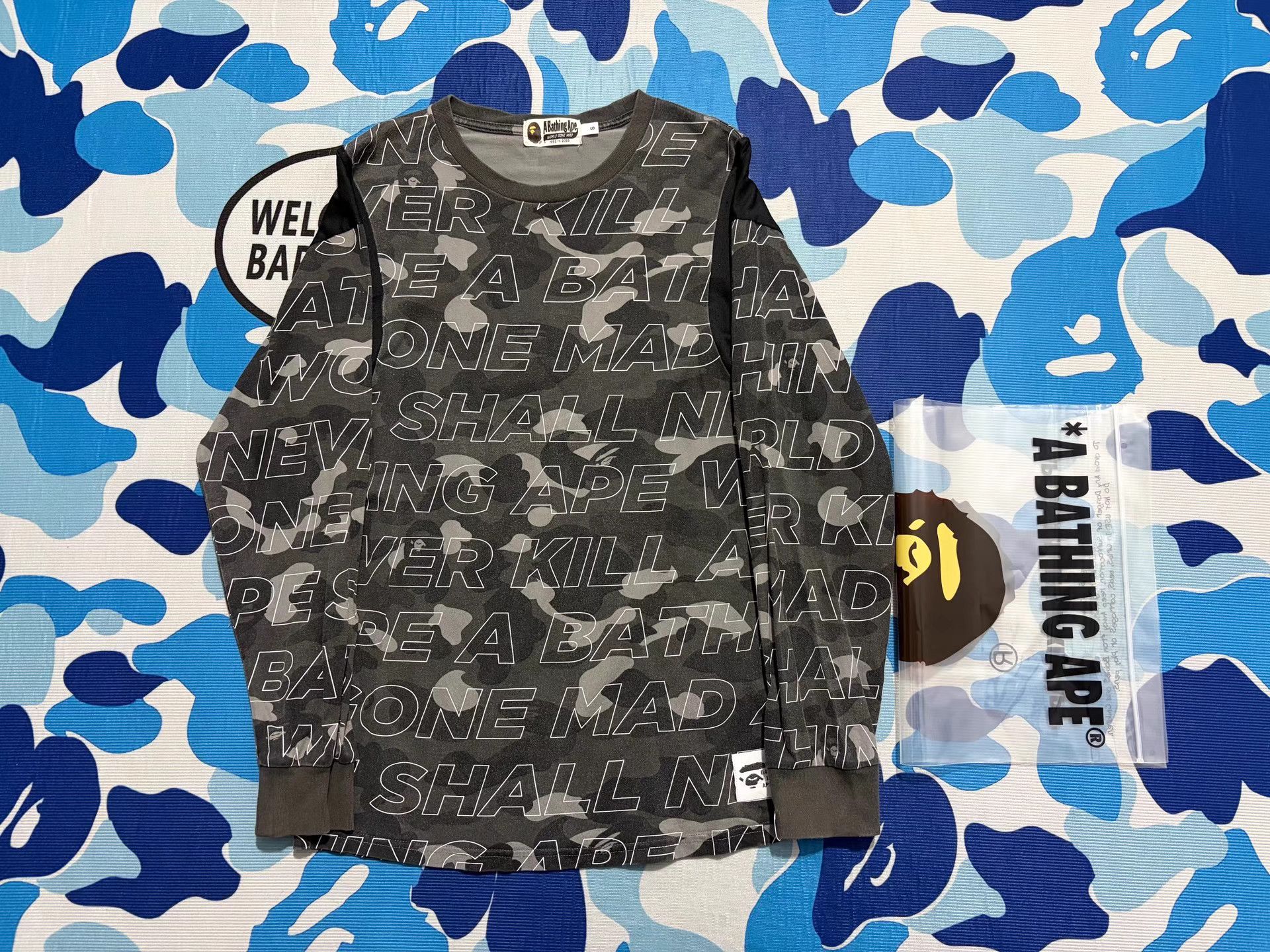 Bape Bape Ape Head Text Camo Long Sleeve Tee Size US S / EU 44-46 / 1 - 1 Thumbnail