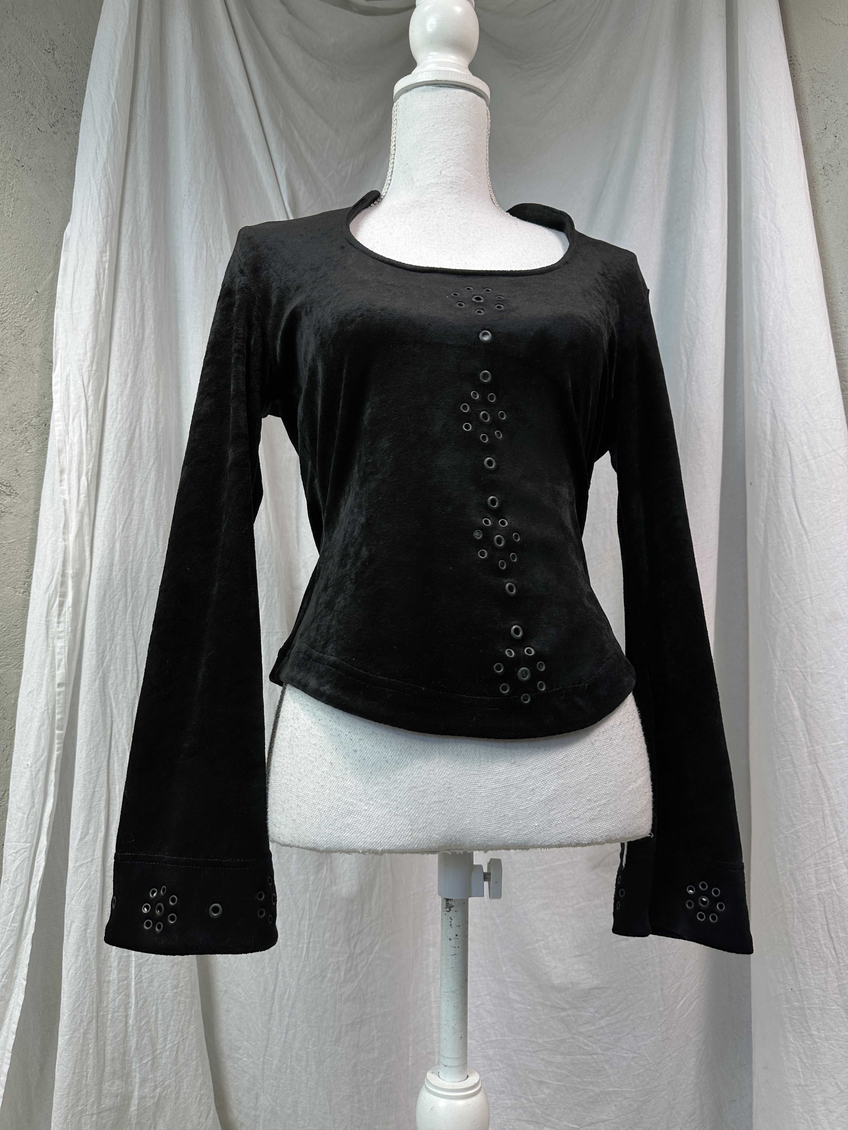 Vintage Vintage Avant Garde Fitted Morgan Velvet Eyelets Top 00s Size M / US 6-8 / IT 42-44 - 1 Thumbnail