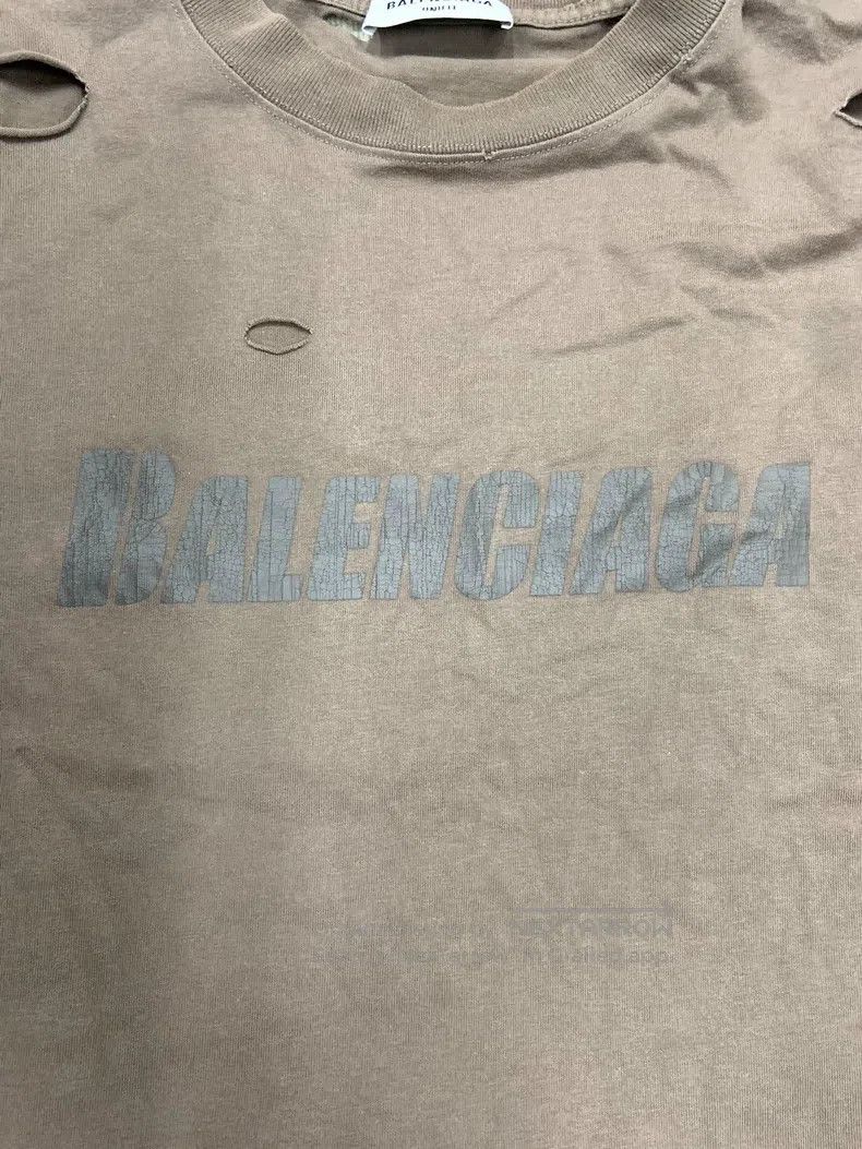 Balenciaga Balenciaga Solid Logo Print Short Sleeve T-Shirt Women's R Size XXS / US 00 / IT 34 - 3 Thumbnail