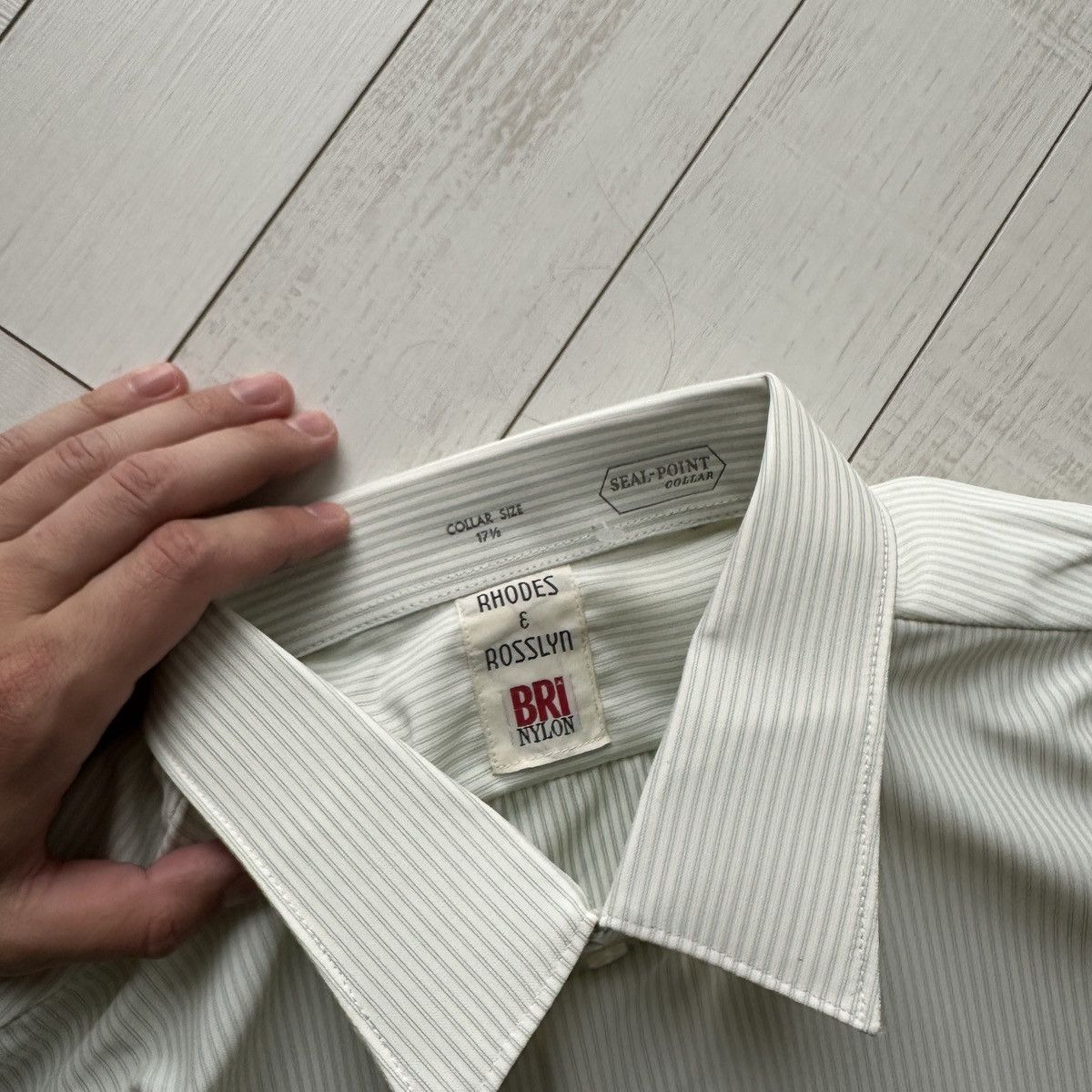 Vintage Vintage 60s very rare Rhodes & Rosslyn Bri Nylon shirt UK Size US XXL / EU 58 / 5 - 6 Thumbnail