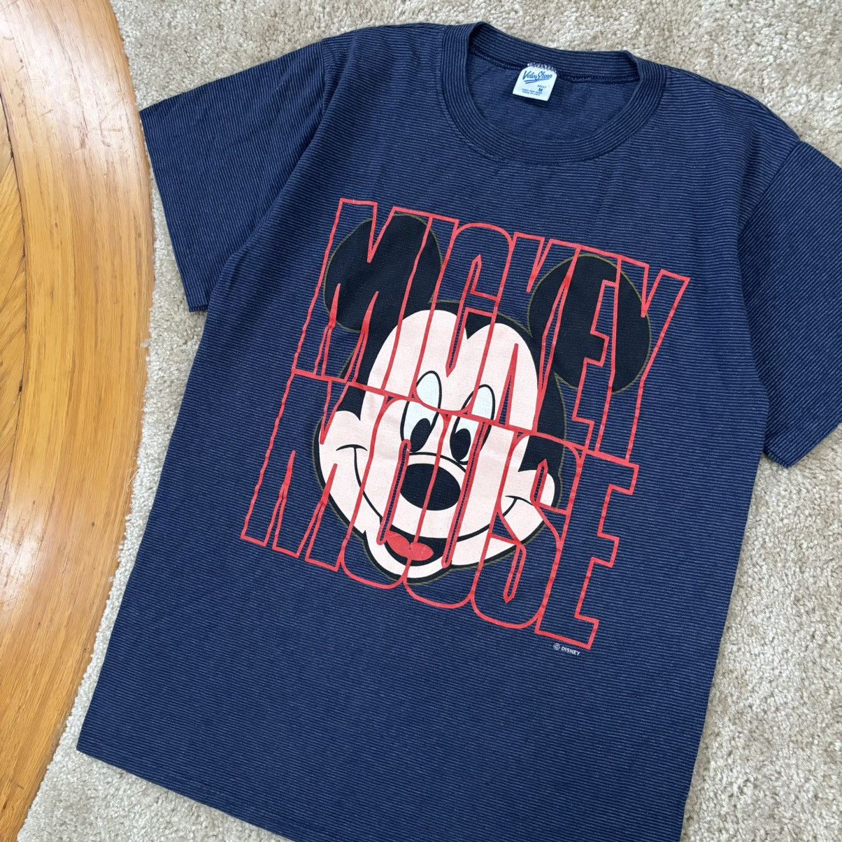 Disney × Vintage Vintage 1990s Mickey Mouse Disney World Striped Shirt Medium Size US M / EU 48-50 / 2 - 5 Thumbnail