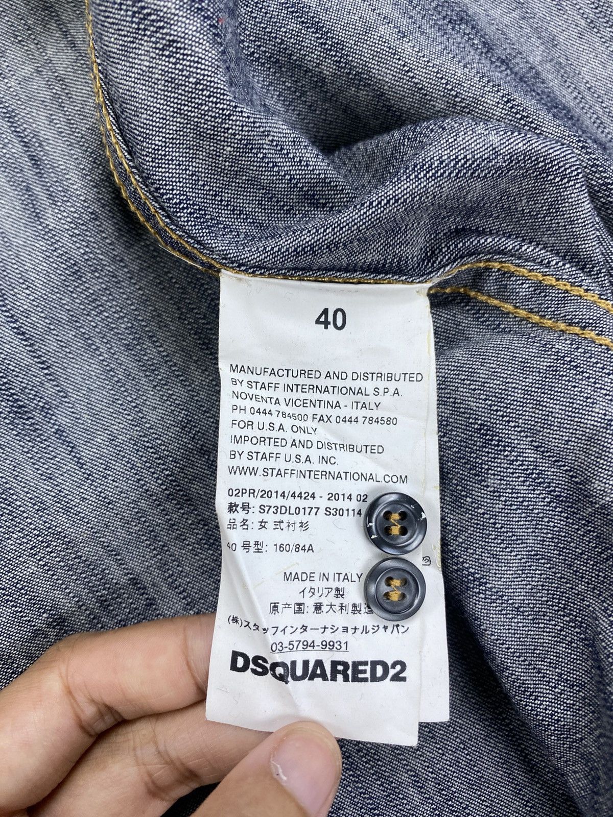 Dsquared2 × Japanese Brand × Vintage Vintage Dsquared2 Italy Blue Denim Rare Design Button Ups Size S / US 4 / IT 40 - 8 Thumbnail