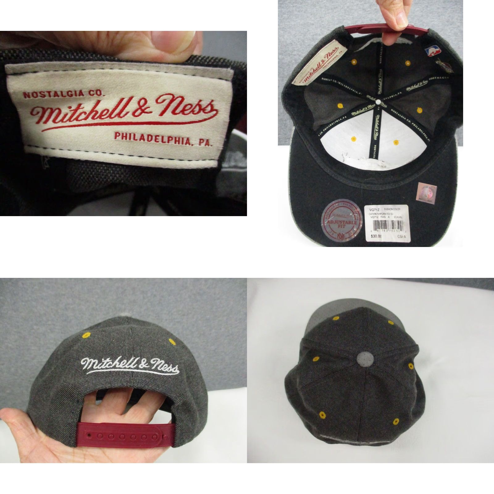 Mitchell & Ness VINTAGE Cleveland Cavaliers Hat Adjustable Gray Mitchell & Ness NWT Basketball Snapback Size ONE SIZE - 8 Thumbnail