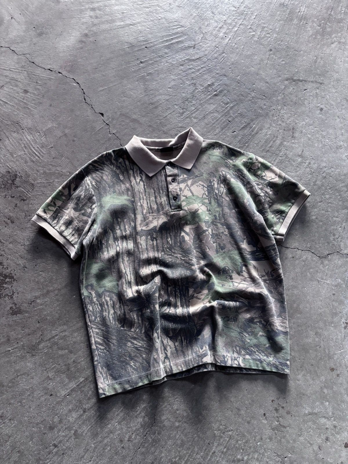 Realtree vintage made in usa camo polo tee Size US L / EU 52-54 / 3 - 1 Thumbnail