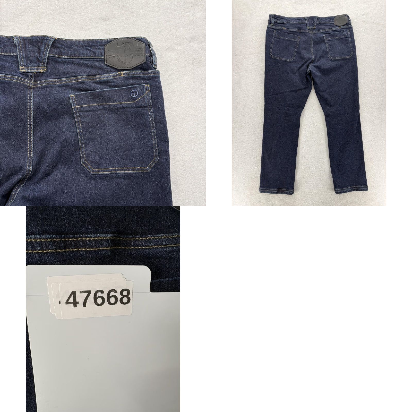 Denime LAPG Terrain Flex Jeans Mens 38x32 Blue Dark Wash Slim Straight Stretch Denim Jeans Size US 38 / EU 54 - 9 Thumbnail