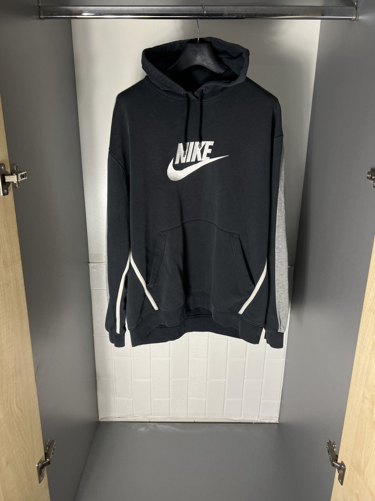 Nike × Vintage VERY RARE NIKE BIG LOGO SWOOSH HOODIE DRILL JAPAN STYLE 90s Size US XL / EU 56 / 4 - 1 Thumbnail