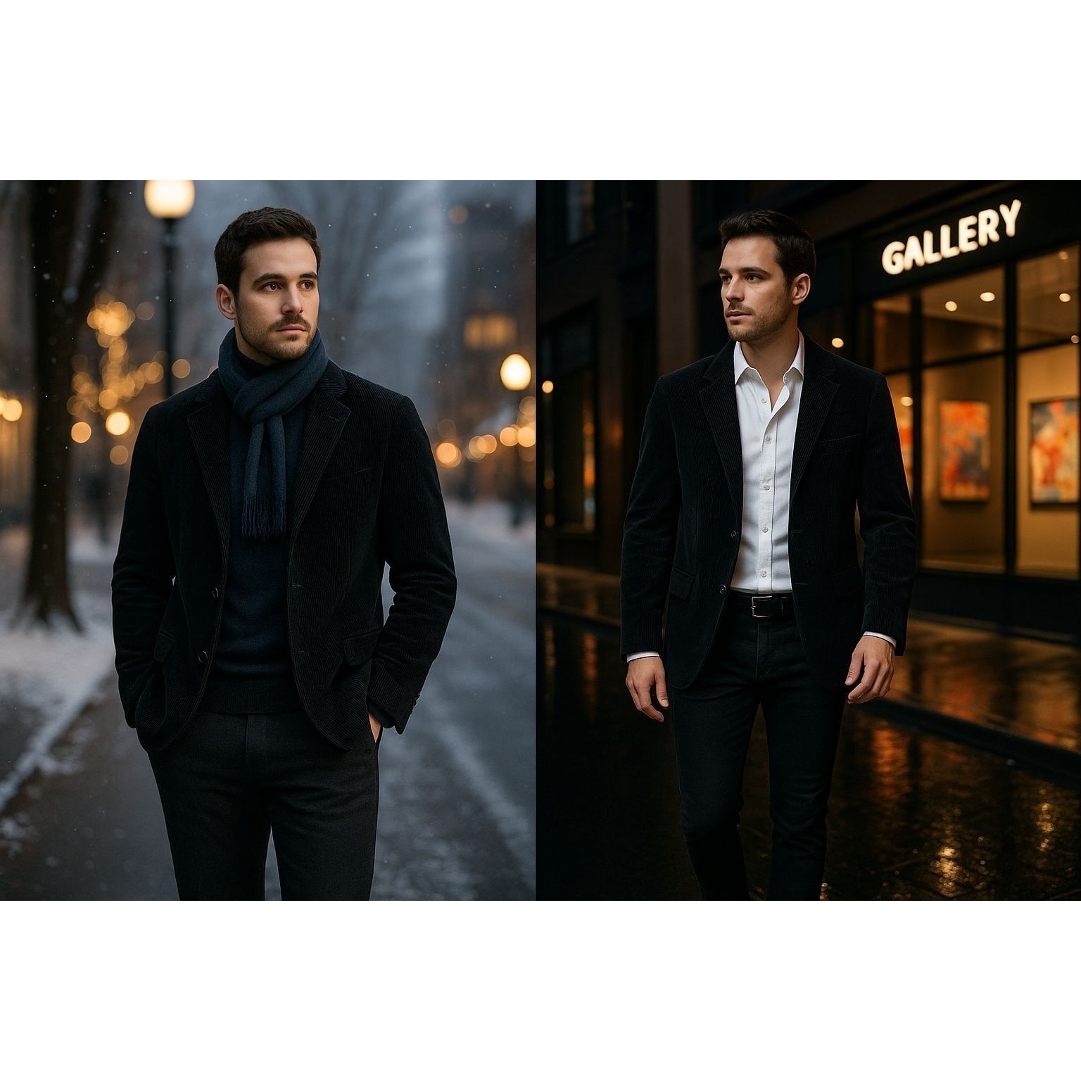Other Moseley & Hollard Men 46R Black Corduroy Sport Coat Casual B Size 46R - 1 Thumbnail