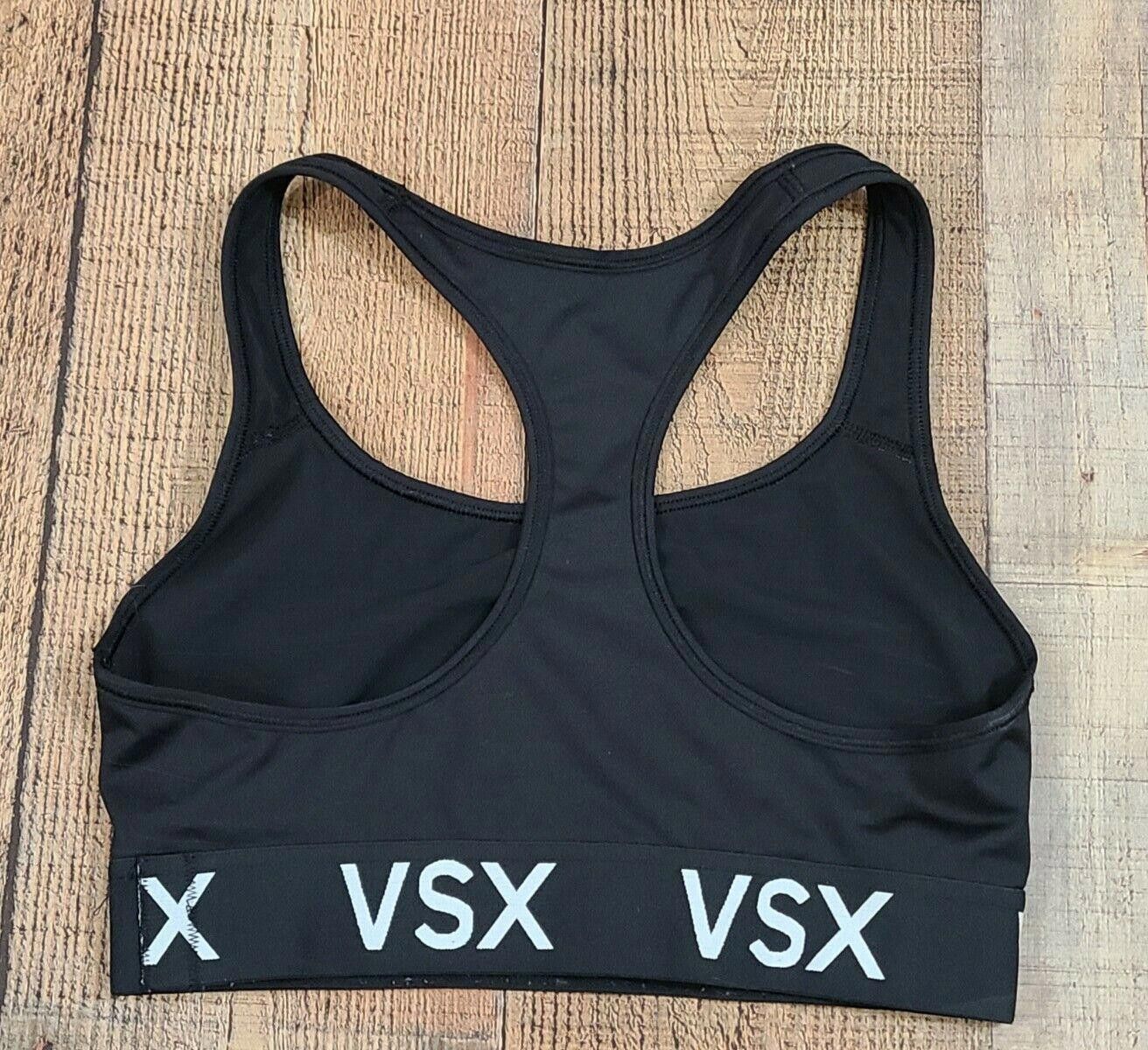 Designer VSX Sports Bra Small Extra Amall Black Racer Back Logo Band Size ONE SIZE - 2 Thumbnail