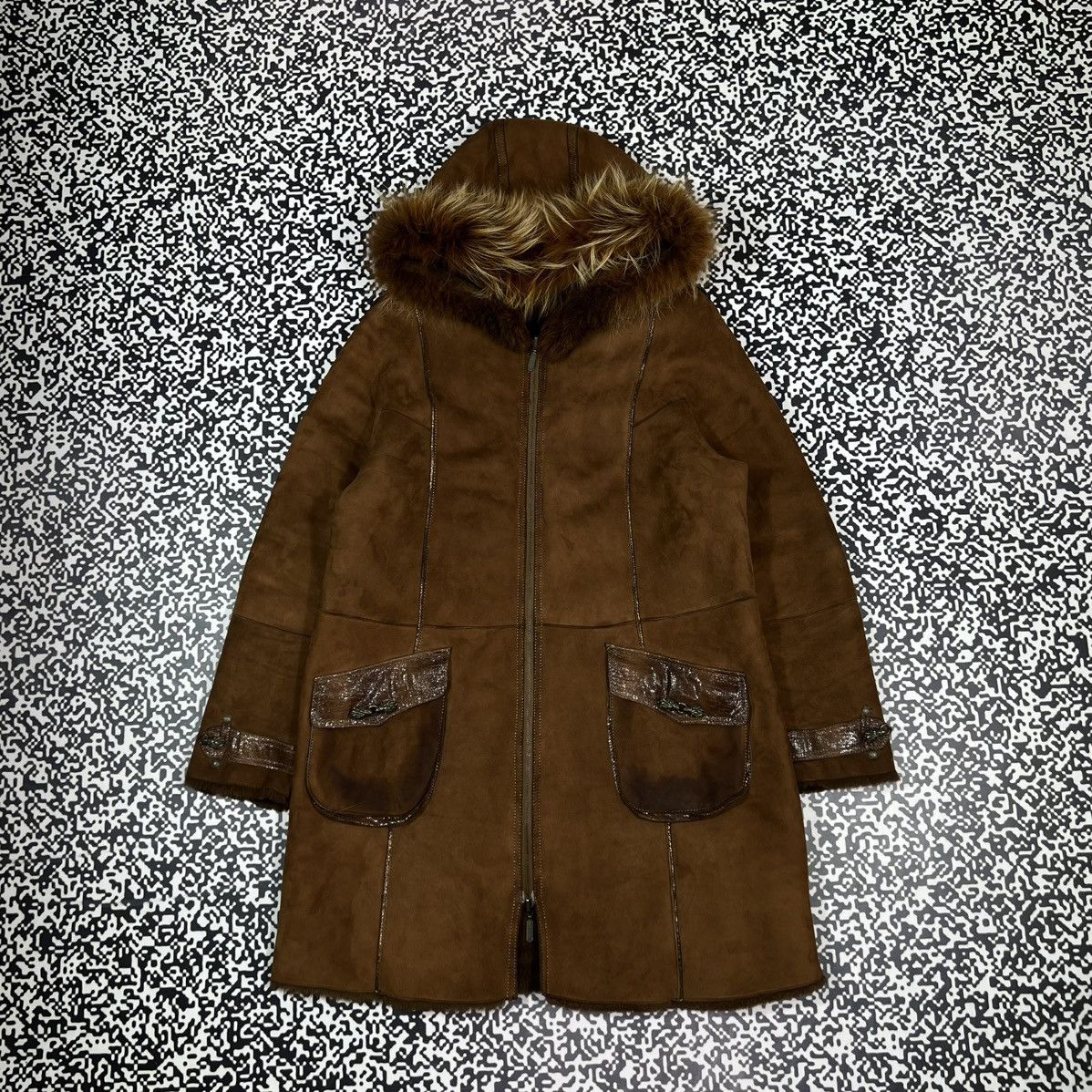 Vintage Vintage 00s Stella Rossa Leather Fur Sheepskin Coat Jacket Size M / US 6-8 / IT 42-44 - 4 Thumbnail