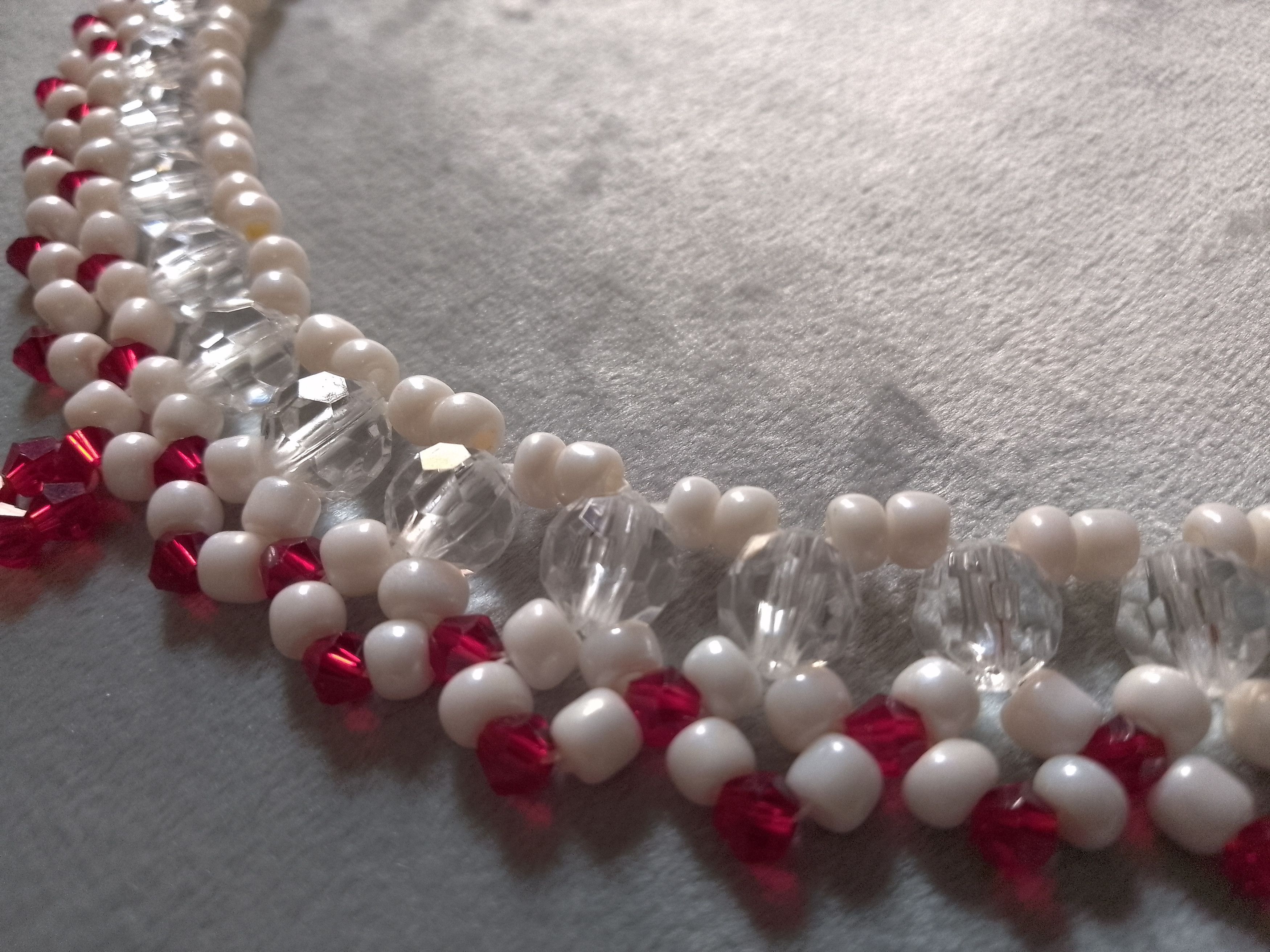Handmade Elegant Necklace Ivory red with river pearl pendant Size ONE SIZE - 2 Thumbnail
