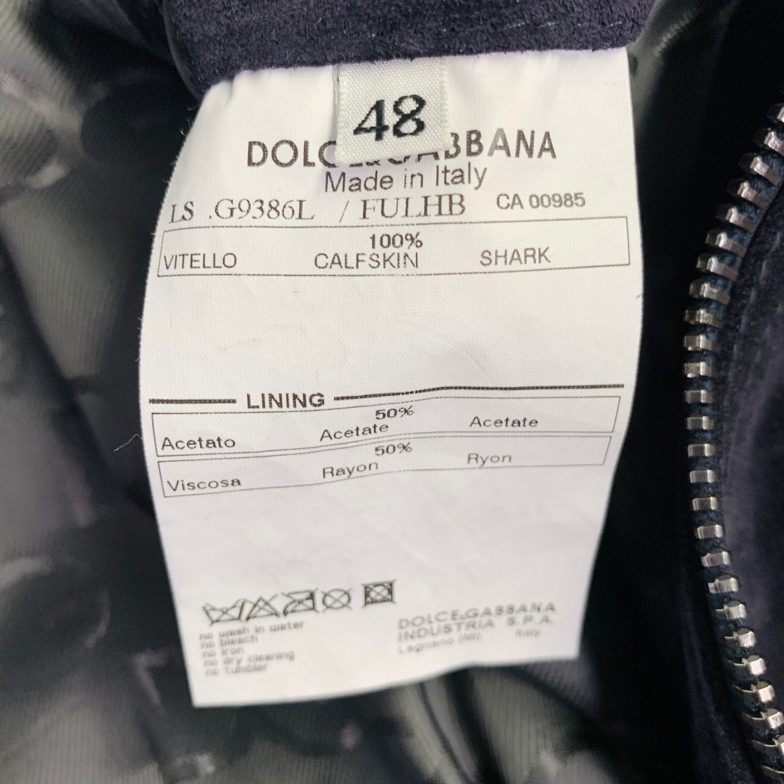 Dolce & Gabbana DOLCE & GABBANA Black Calfskin Suede Zip Up Work Jacket Size US M / EU 48-50 / 2 - 6 Thumbnail