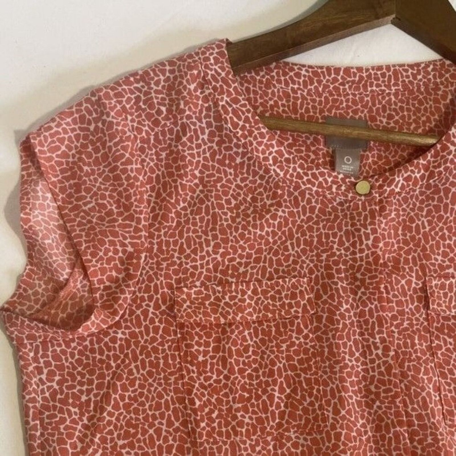 Chicos Chico's Womens Small Orange Animal Print Sleeveless Blouse Size S / US 4 / IT 40 - 7 Thumbnail