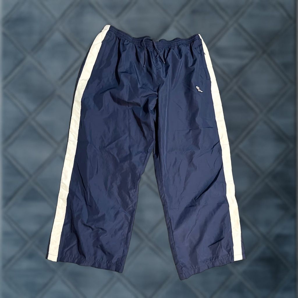 American Eagle Outfitters American Eagle Outfitters Womens Windbreaker Capri Cropped Pants XL Navy Blue Geometric Pattern Logo Pockets Casual Workwear Size 40" / US 18 - 1 Thumbnail