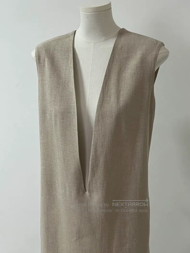 Hermes Hermes Deep V Large V Slub Linen Dress Size XS / US 0-2 / IT 36-38 - 2 Thumbnail