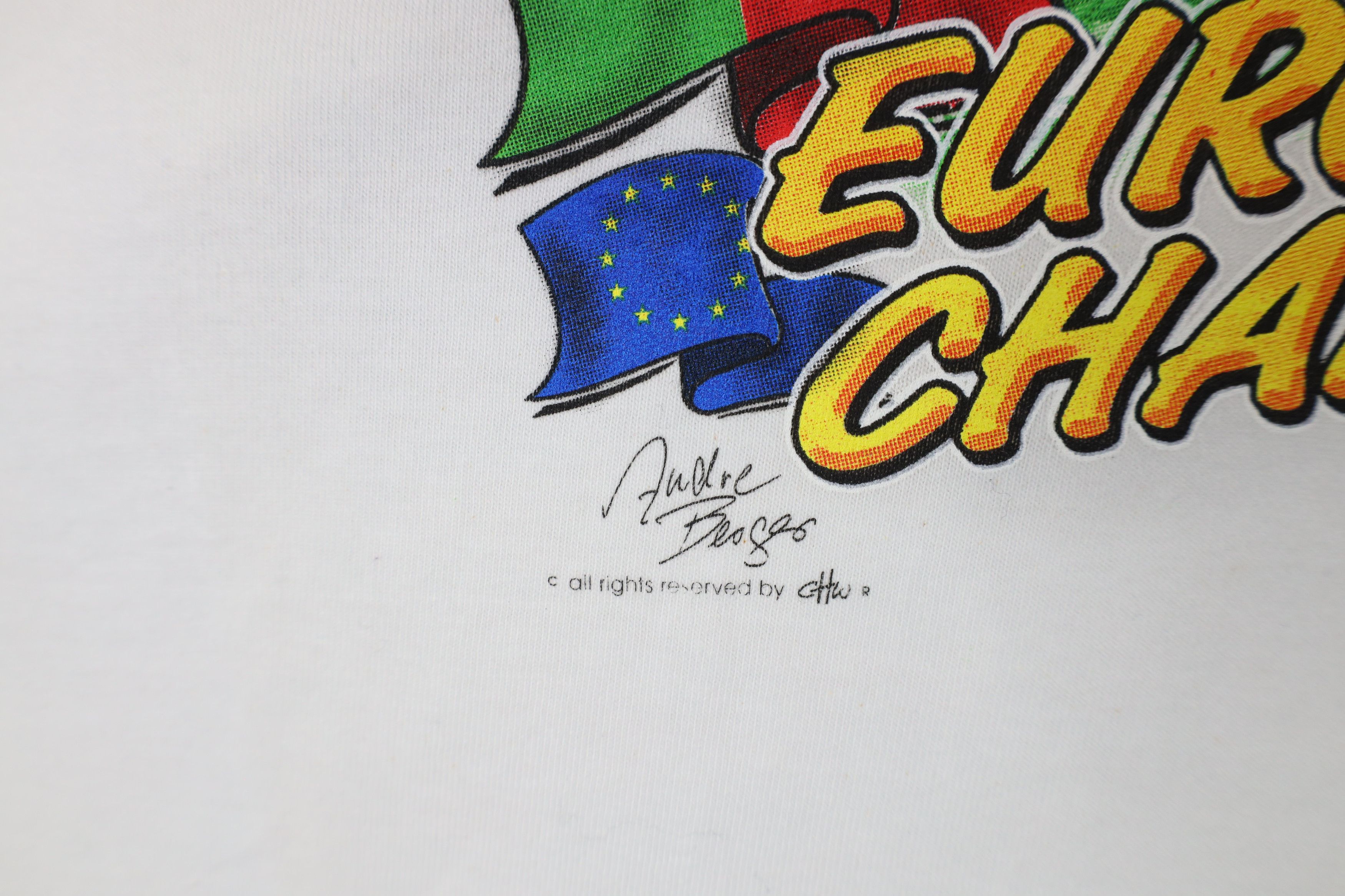 Vintage Vintage Y2K Euro Championships Soccer Futbol Ringer T-Shirt Size US XL / EU 56 / 4 - 6 Thumbnail