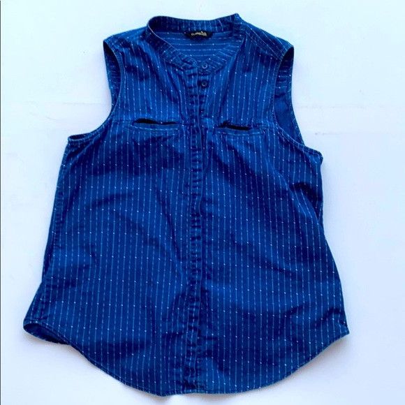 Massimo Dutti Massimo Dutti Stripe Button Tank Blue Size M / US 6-8 / IT 42-44 - 1 Preview