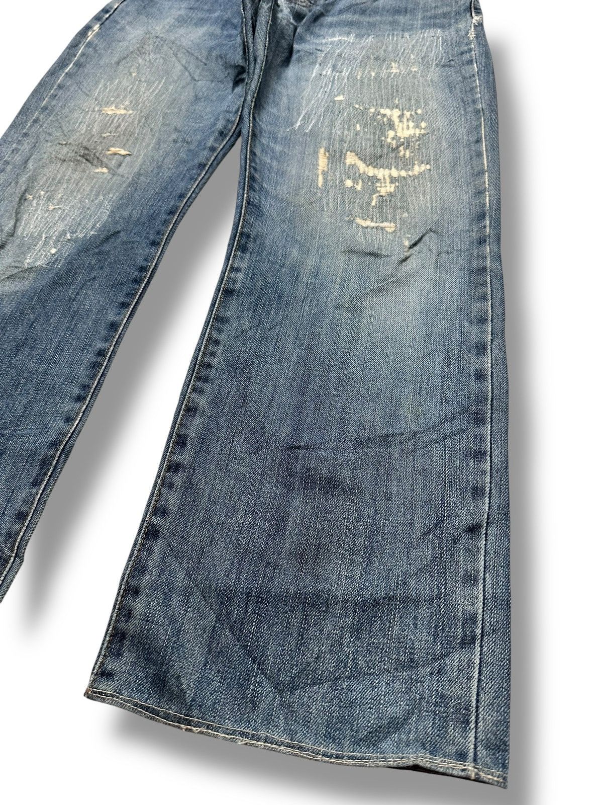 Edwin Vintage Edwin Straight Leg Japan Denim Distressed Light Wash Size US 32 / EU 48 - 14 Thumbnail