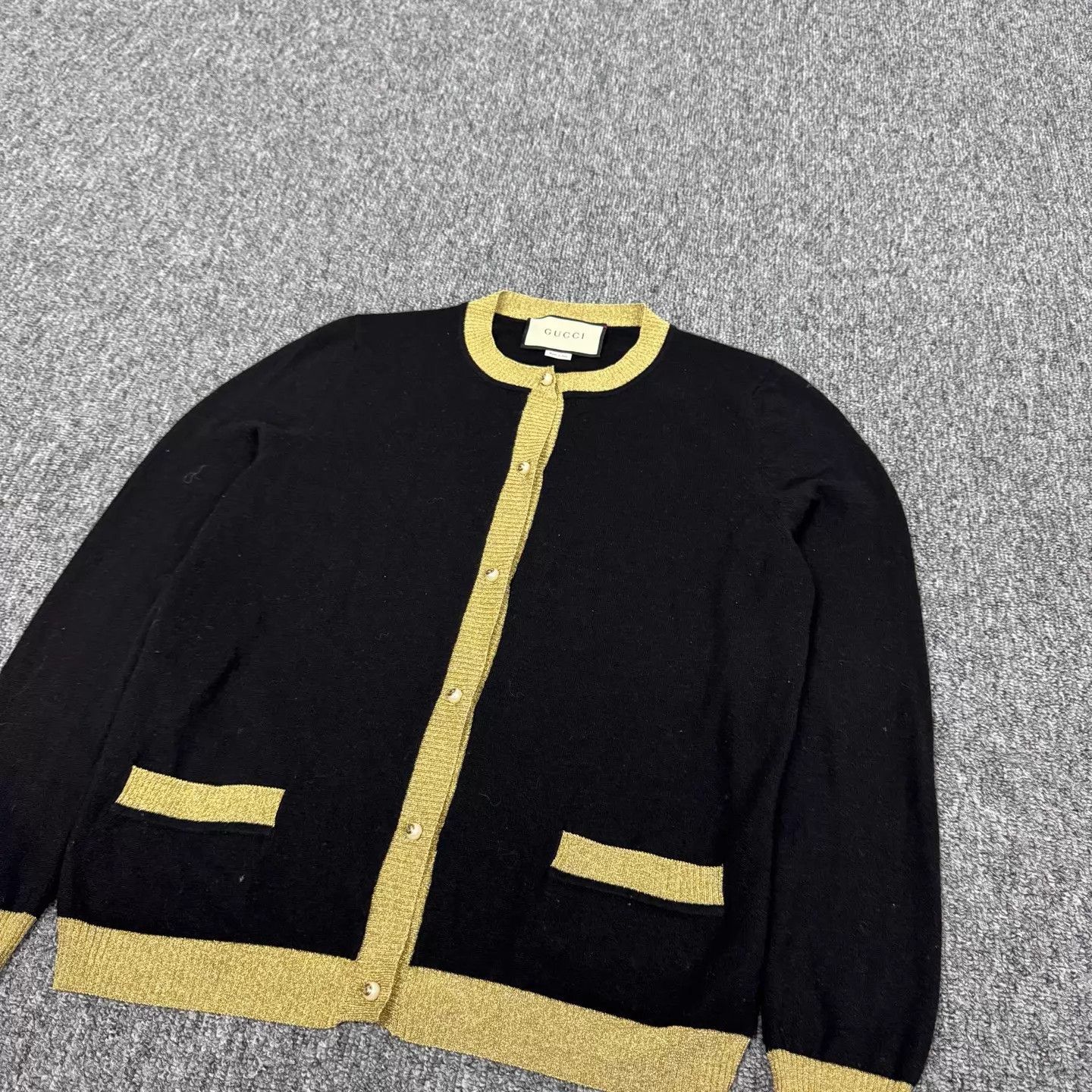Gucci Gucci GoldTrim DoubleG Pearl Knit Cardi M 99New Size M / US 6-8 / IT 42-44 - 4 Thumbnail