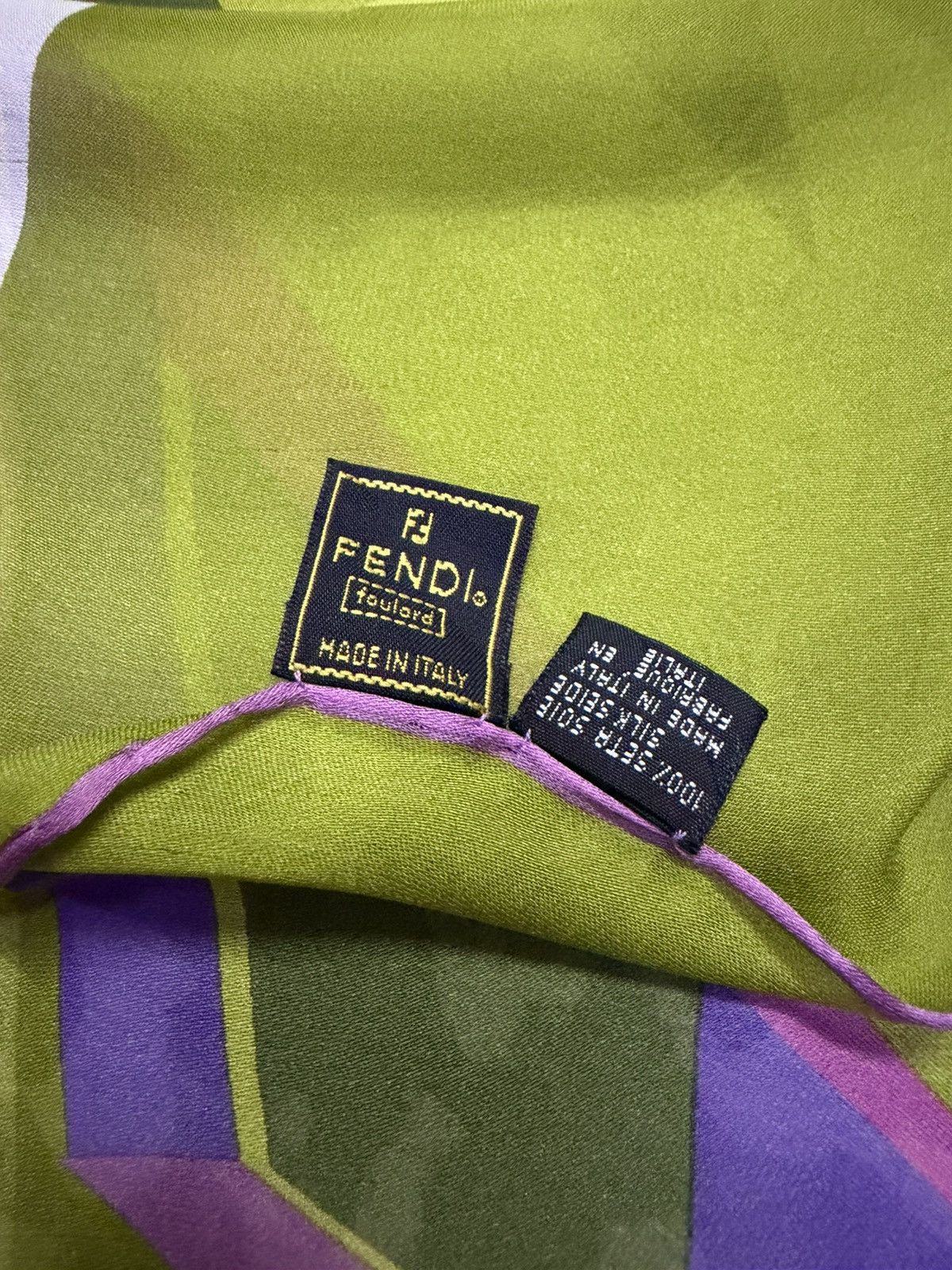 Fendi Authentic Fendi Silk Scarf with Large Graphic Logo Design Size ONE SIZE - 8 Thumbnail