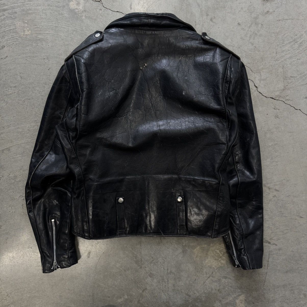 Vintage Vintage 1960s Moto Style Heavy ERD Style Punk Leather Jkt Size US S / EU 44-46 / 1 - 11 Thumbnail
