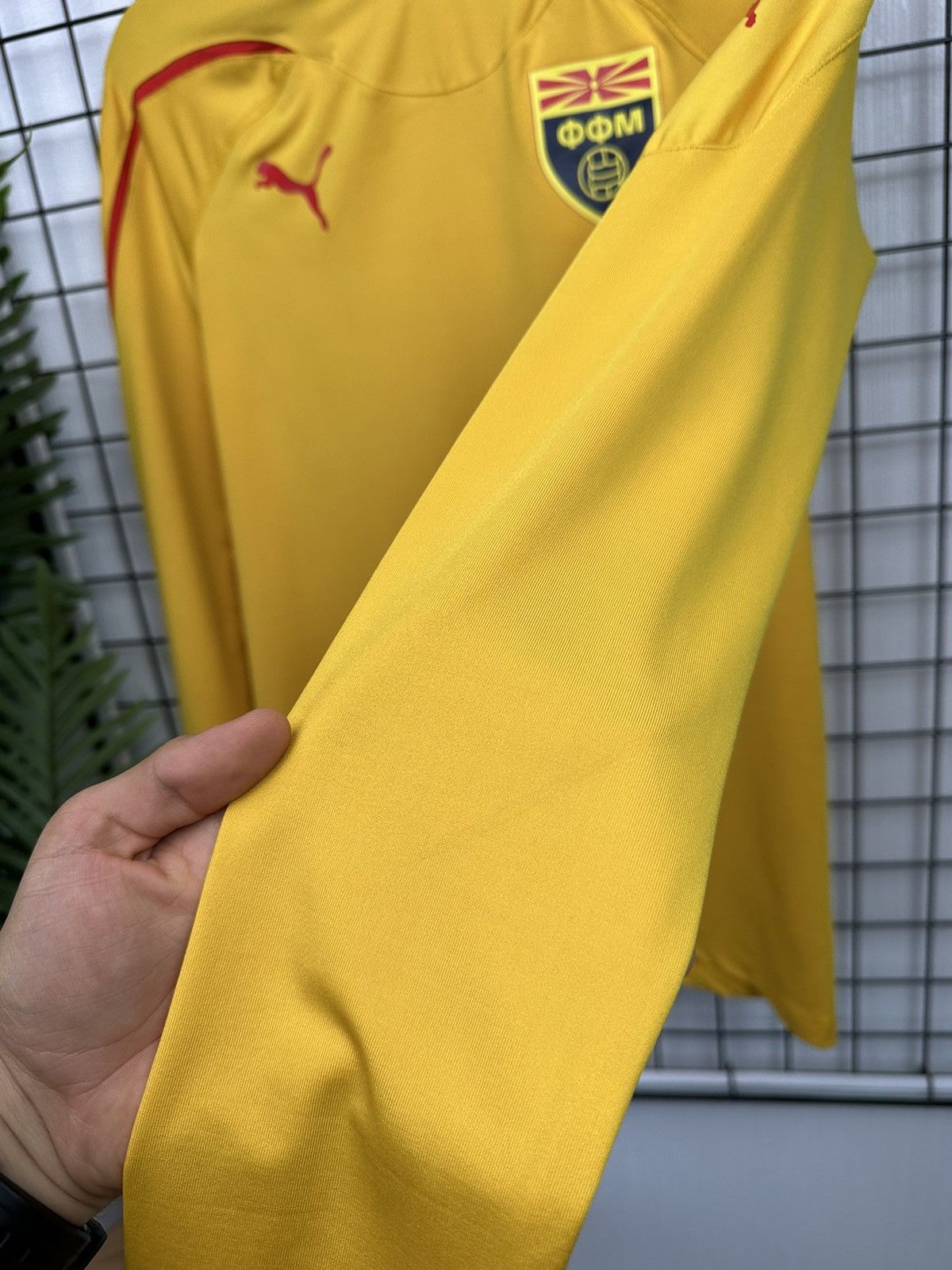 Puma × UEFA North Macedonia football jersey 2010 2013 away Men M yellow Size US M / EU 48-50 / 2 - 10 Thumbnail