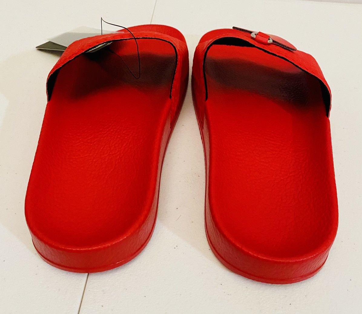 Adidas × Raf Simons Raf Simons 🇮🇹 x Pendant Adilette Core Red Leather 7 W 5 M New Size US 7 / IT 37 - 13 Thumbnail