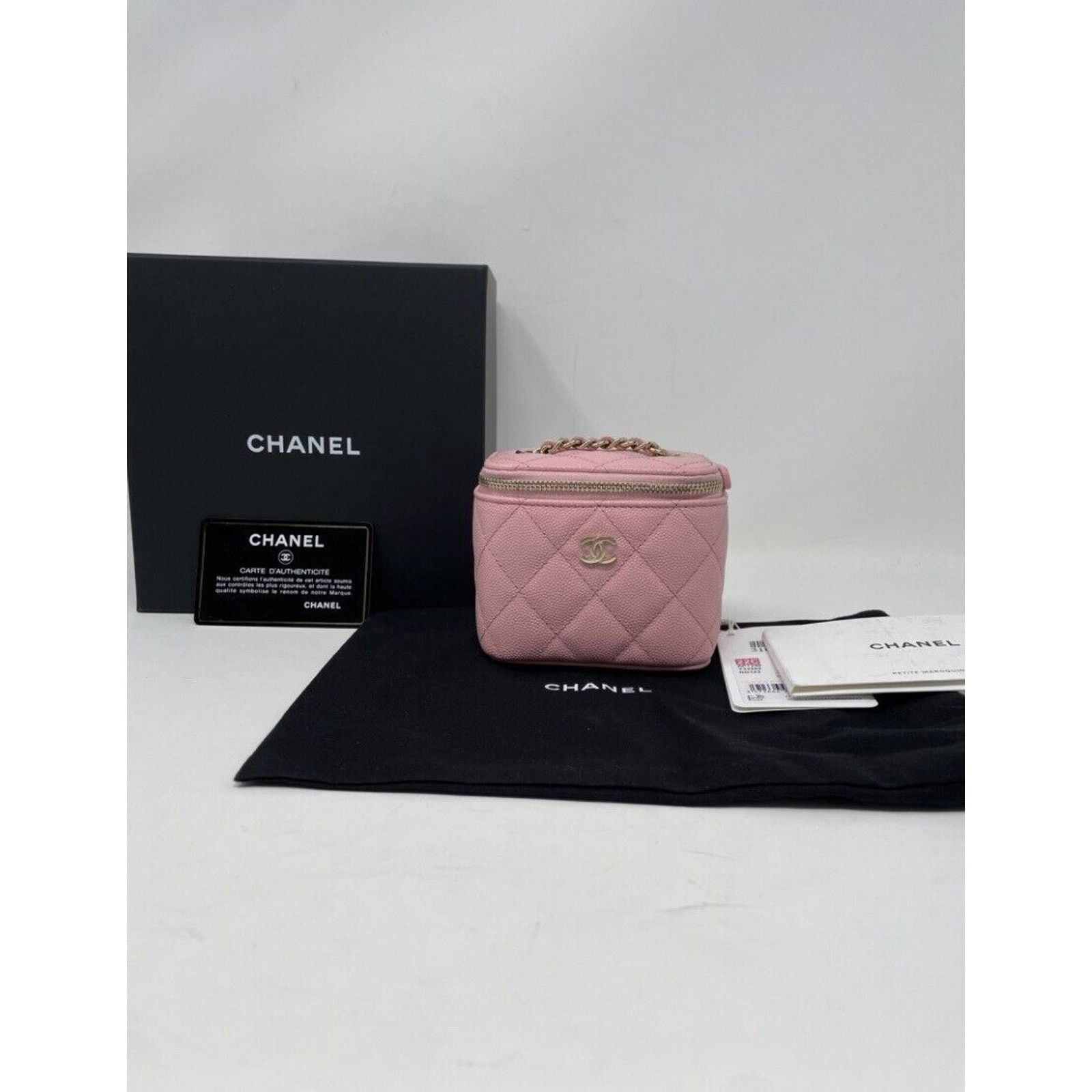Chanel 22C CHANEL Sakura Pink Mini Square Vanity 💕Grained Gold HW Size ONE SIZE - 3 Thumbnail