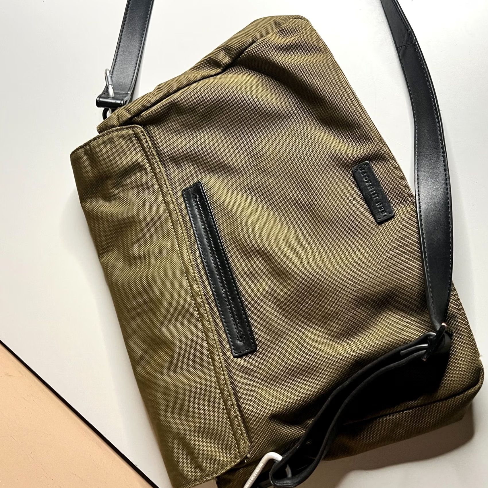 Olive Ben Minkoff Crossbody Bag Olive Green Nylon with leather accents Mens Shoulder Bag Laptop Bag Nylon Crossbody Size ONE SIZE - 6 Thumbnail