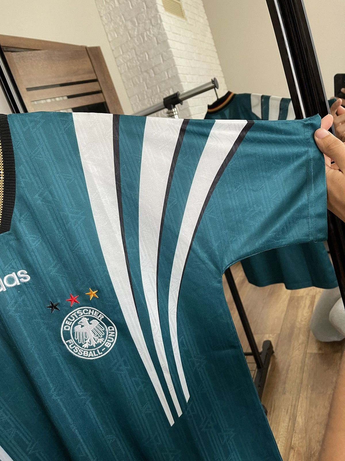 Adidas 1996/1997 Adidas Germany Deutschland Vintage Soccer Jersey Size US L / EU 52-54 / 3 - 8 Thumbnail
