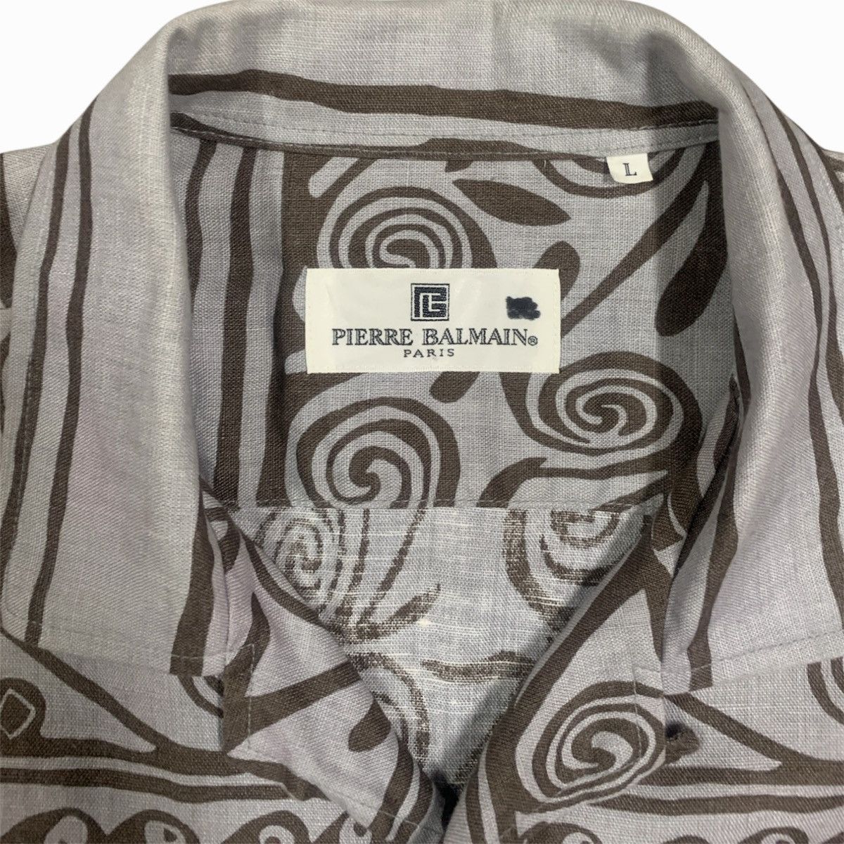 Vtg Pierre Balmain Linen Tropical Resort Shirt