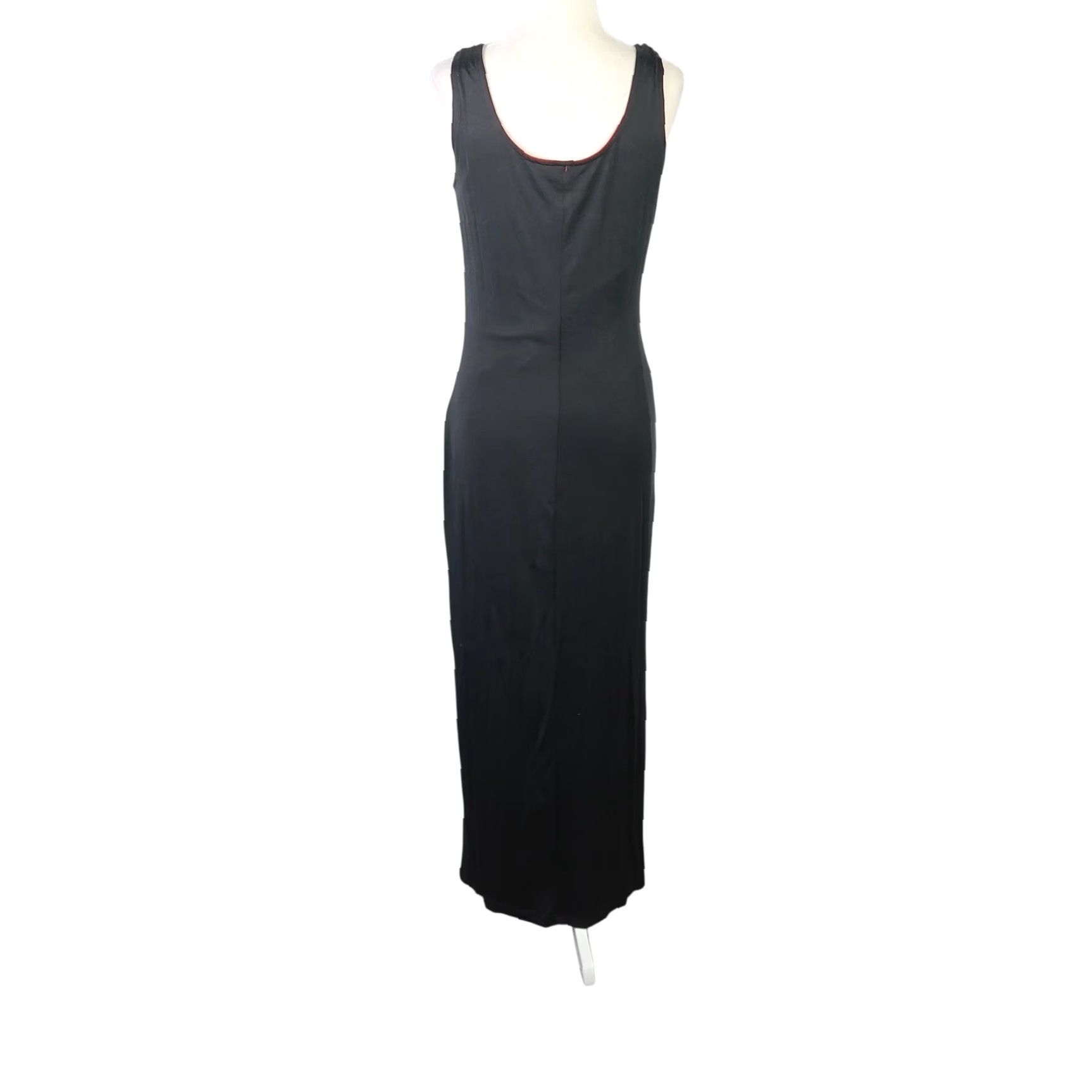 Paige VINTAGE Alyn Paige Jersey Maxi Dress 90s Bohemian Butterfly Sleeveless Black 6 Women Size M / US 6-8 / IT 42-44 - 4 Thumbnail