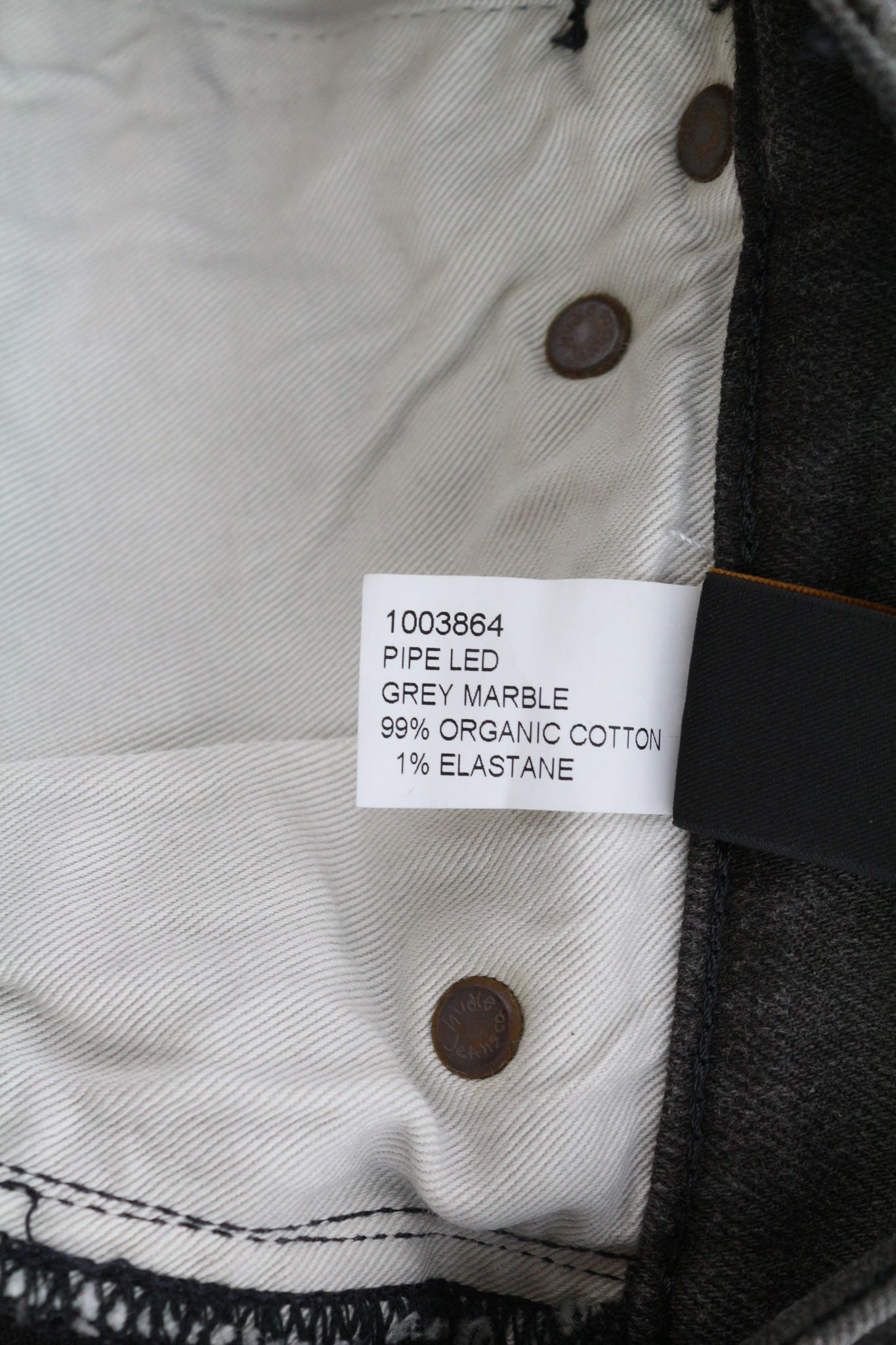 Nudie Jeans PIPE LED W28/L32 Grey Marble Organic Slim Washed 81637 Size US 28 / EU 44 - 8 Thumbnail