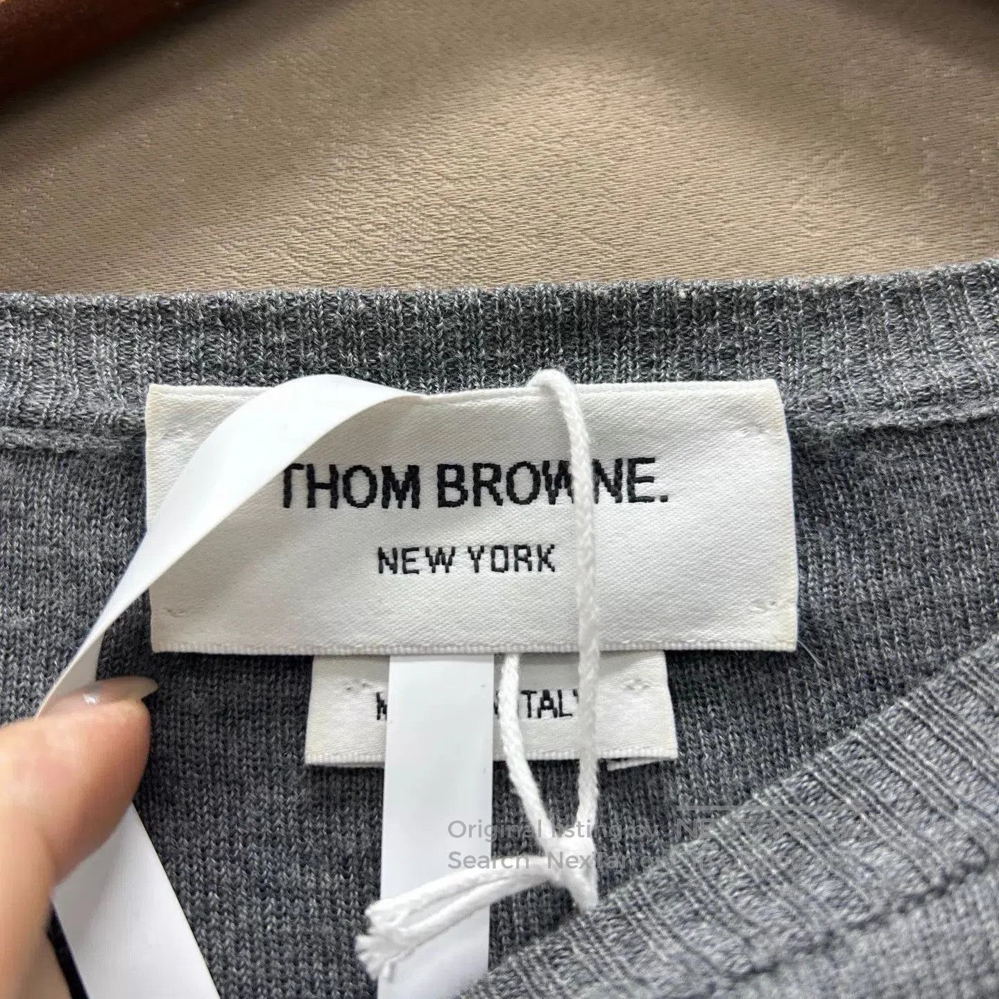 Thom Browne Gray Long Sleeve Sweater with Dog Print on Sleeve. Size US L / EU 52-54 / 3 - 3 Thumbnail