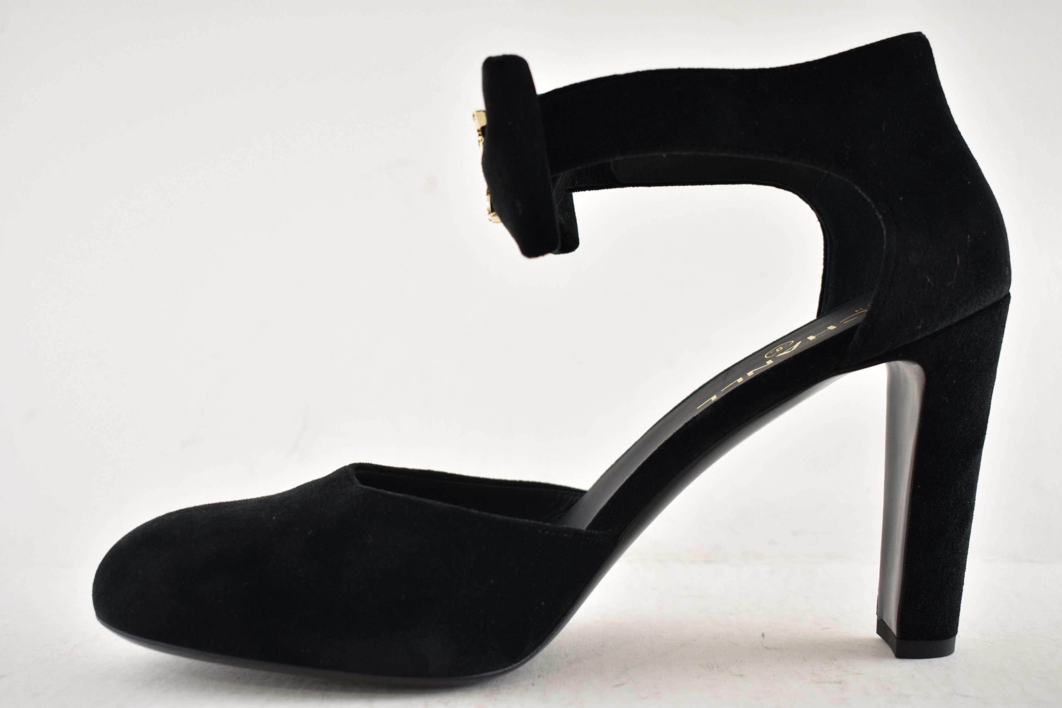Chanel Chanel 24K Velvet Bow Crystal CC Ankle Strap Heel Pump 42 Size US 12 / IT 42 - 16 Thumbnail