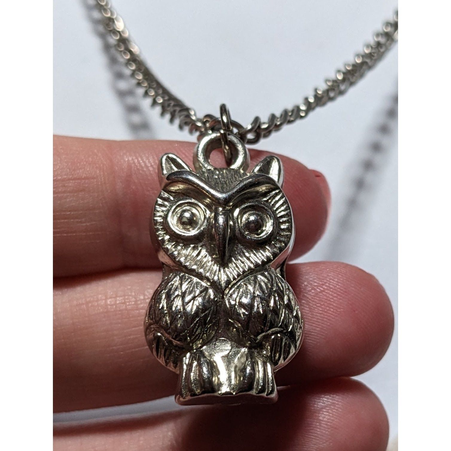 Other Silver Puffed Owl Necklace Size ONE SIZE - 8 Thumbnail