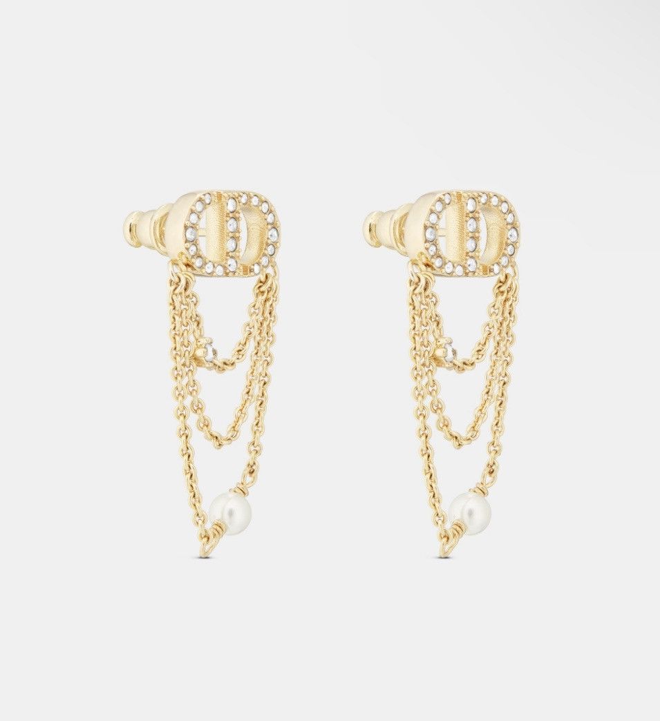 Dior Dior PETIT CD EARRINGS Gold-Finish Metal White Resin Pearl Size ONE SIZE - 1 Thumbnail