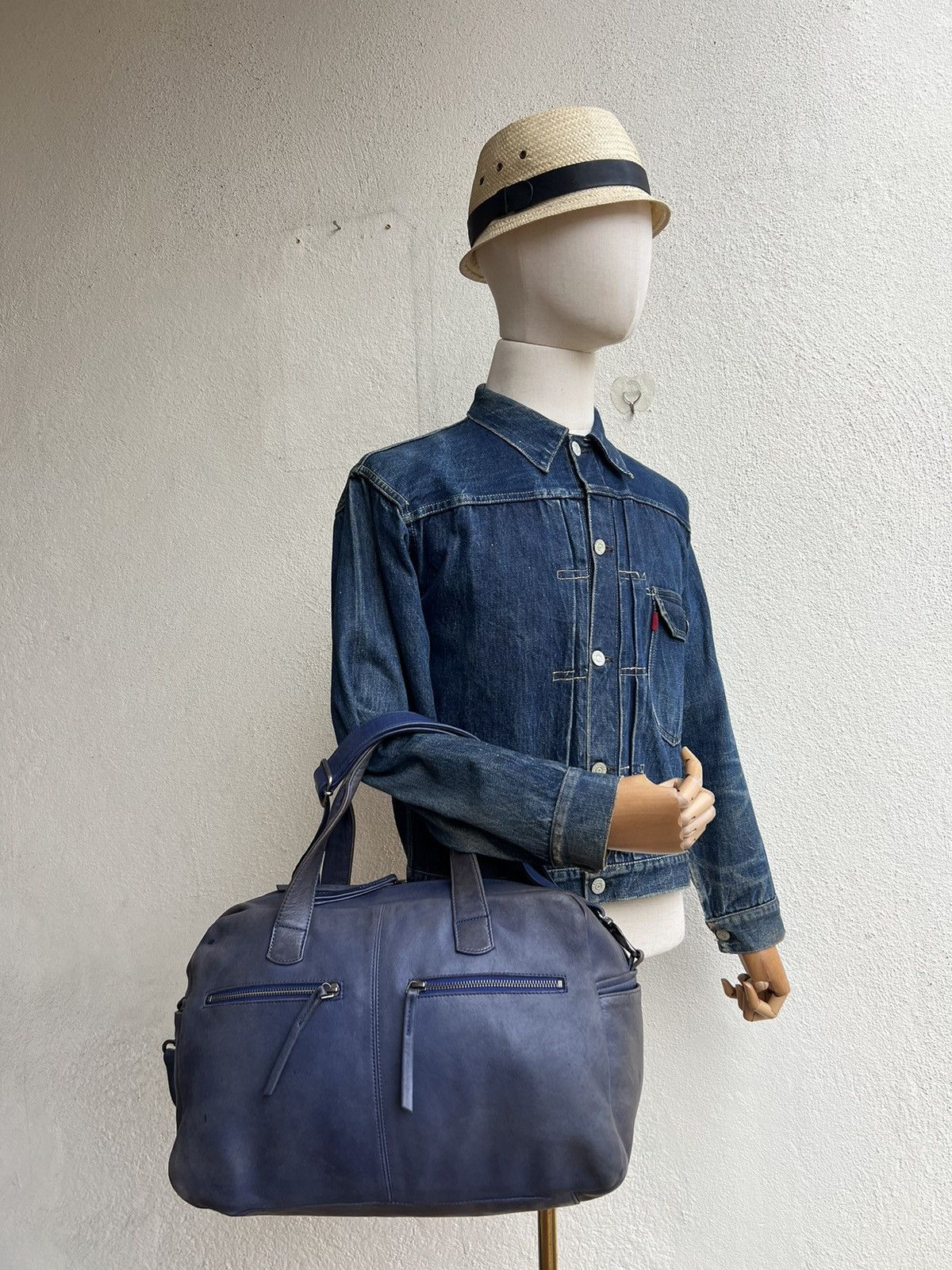Leather Naterra Distress Sun Fade Patina Leather 2 Way Travel Bag Size ONE SIZE - 23 Thumbnail