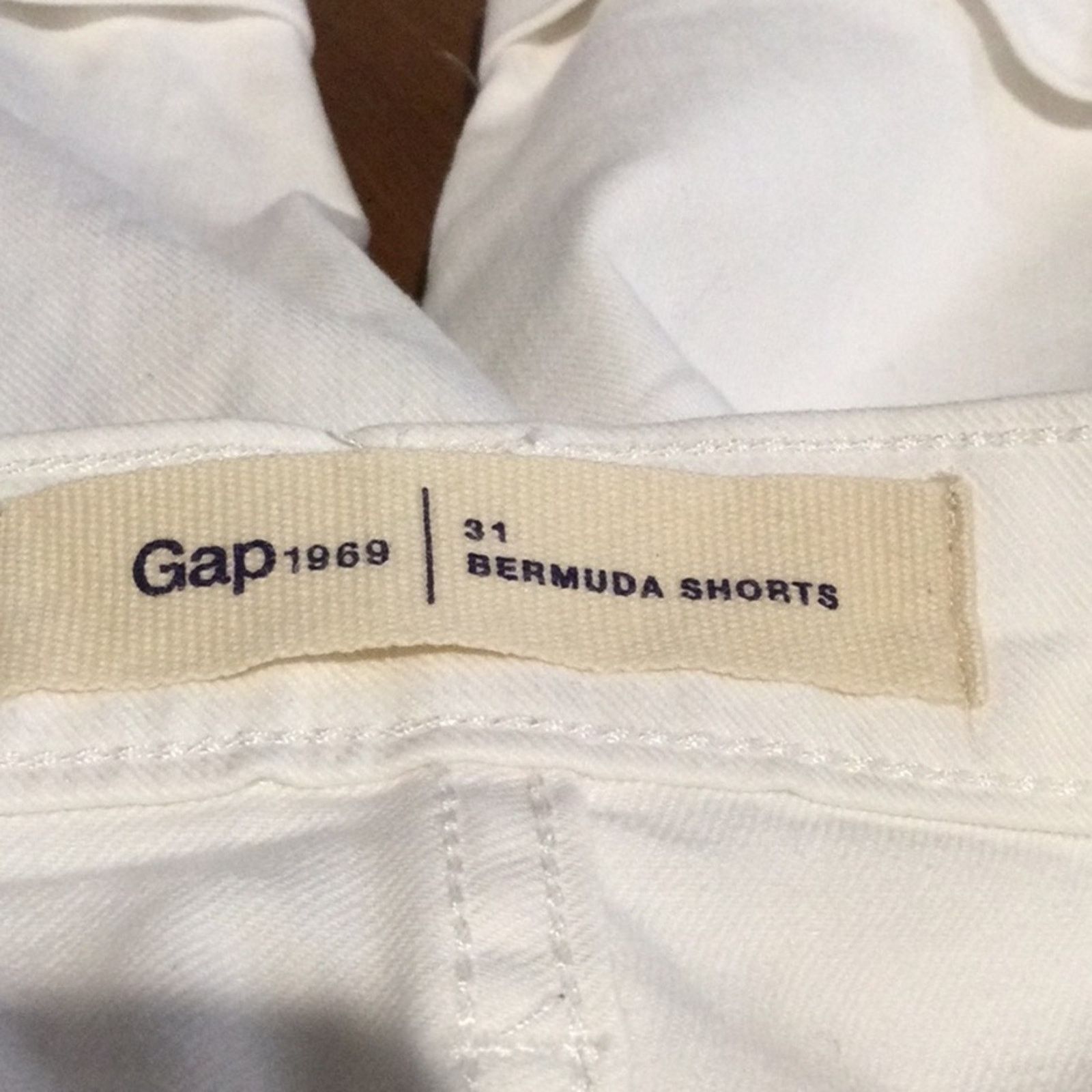 Gap Gap 1969 White Denim Bermuda 5-Pocket Shorts Size 31 Size 31" - 5 Thumbnail