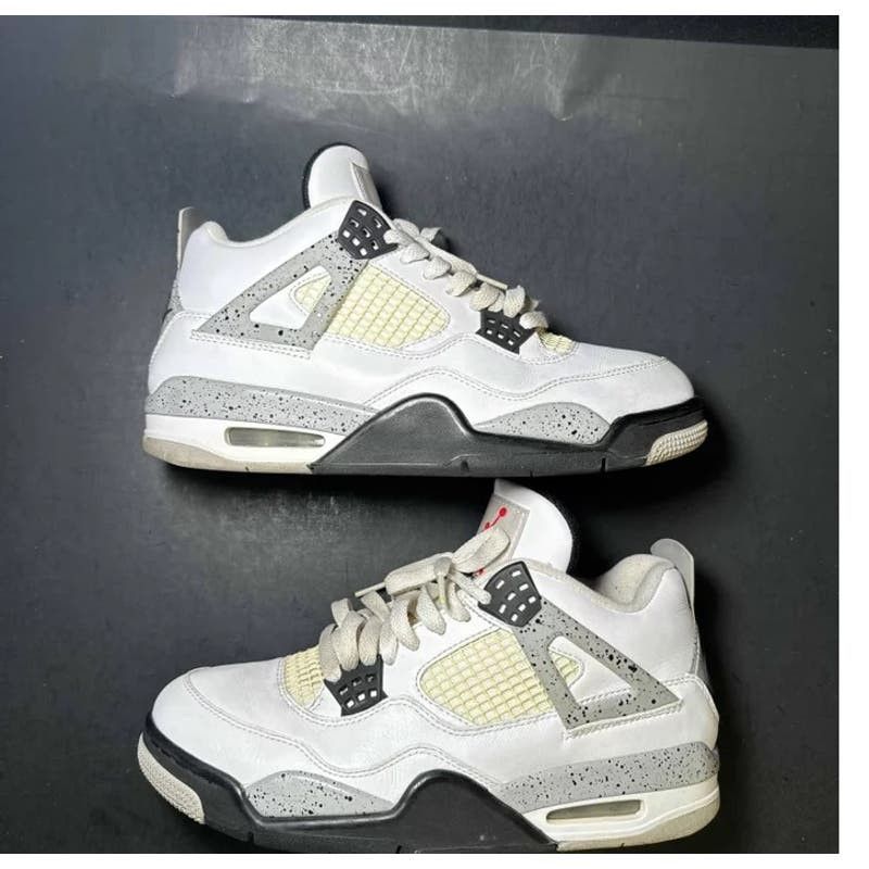 image of Air Jordan 4 Retro OG 'white Cement' Men's Sneakers - Size 8