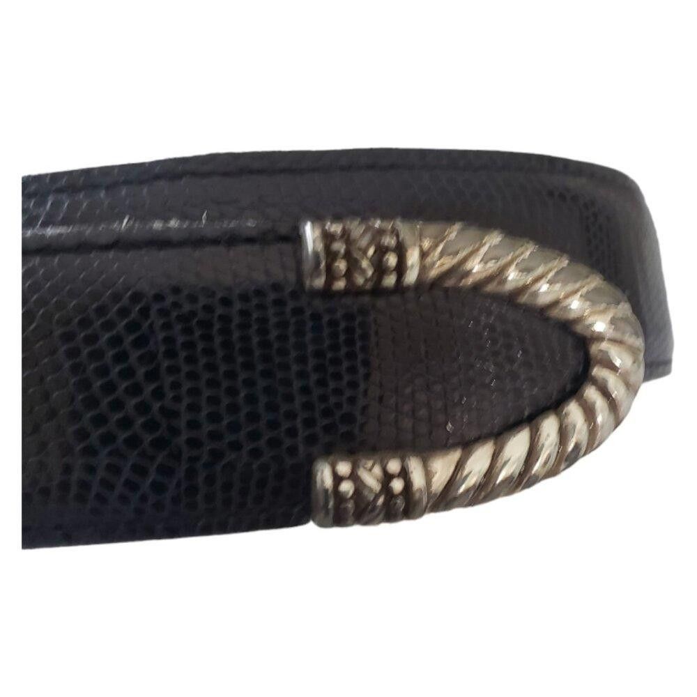 Brighton Brighton Vintage Black and Silver Tone Ladies Belt L 40" Size ONE SIZE - 8 Thumbnail