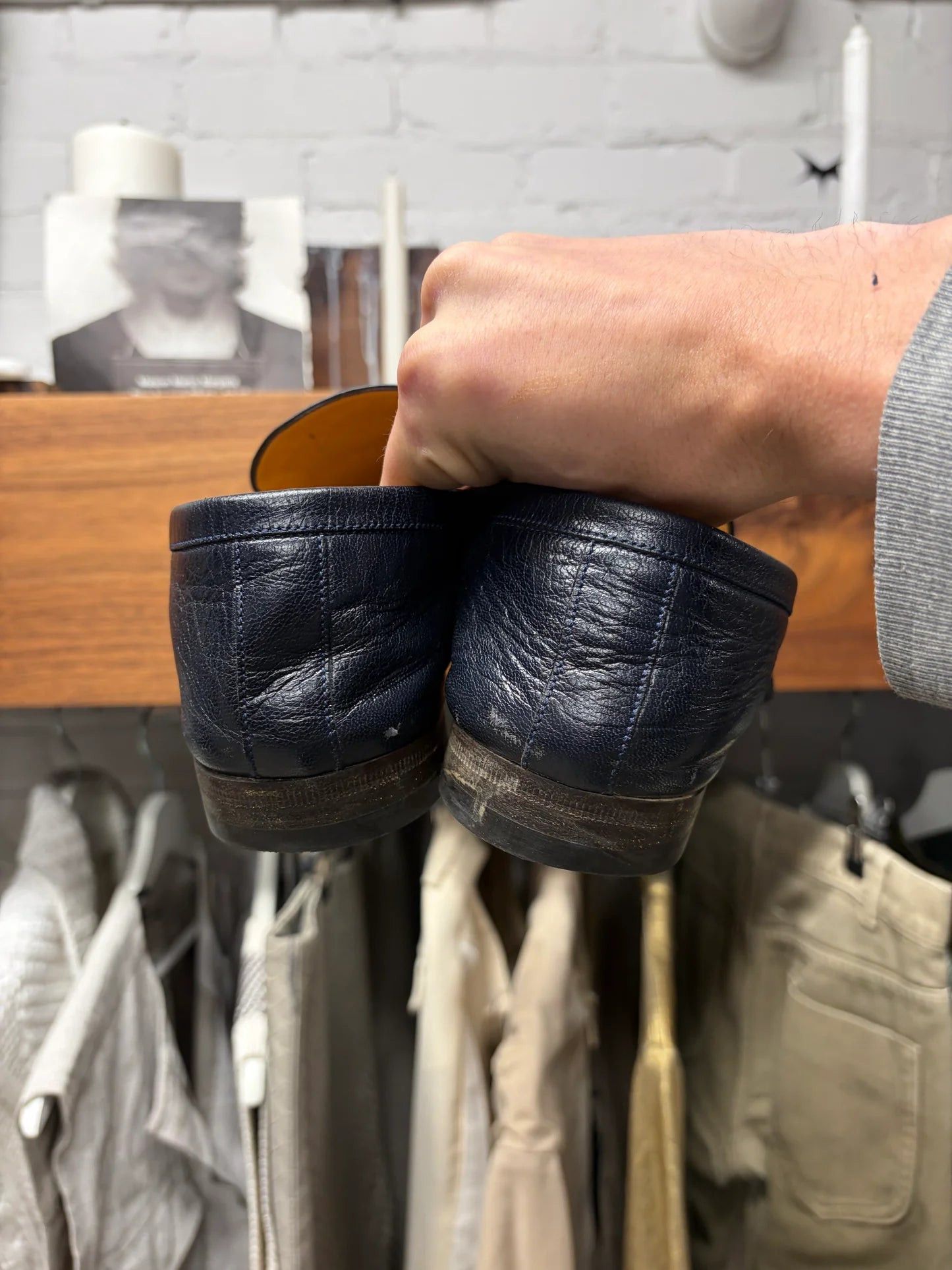 Gucci Gucci ‘Quentin’ Blue Leather Wood Sole Loafers Size US 8 / EU 41 - 4 Thumbnail