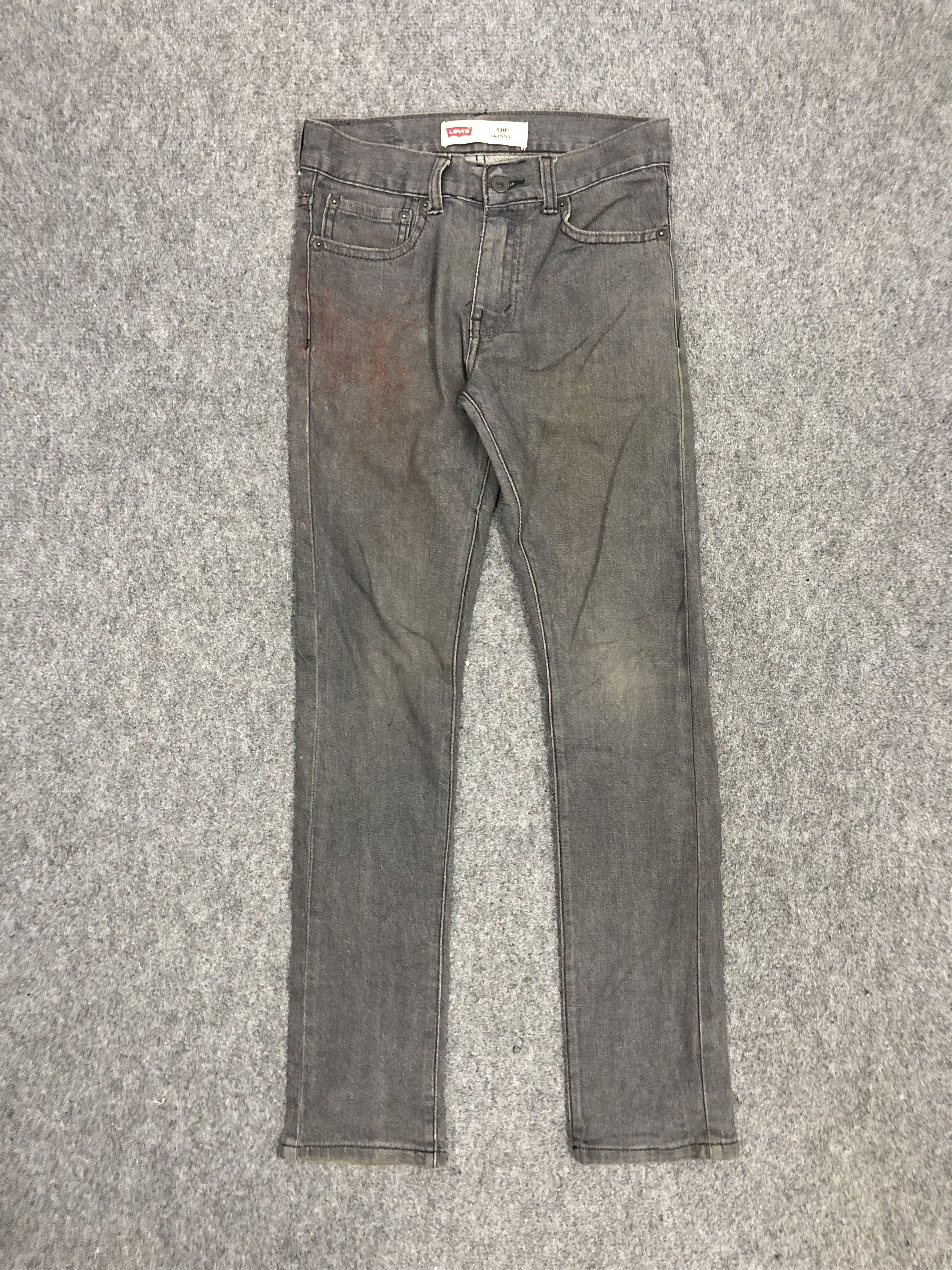 Levi's × Vintage Vintage Levis 510 Faded Black Skinny Jeans DP1283 Size US 27 - 1 Thumbnail