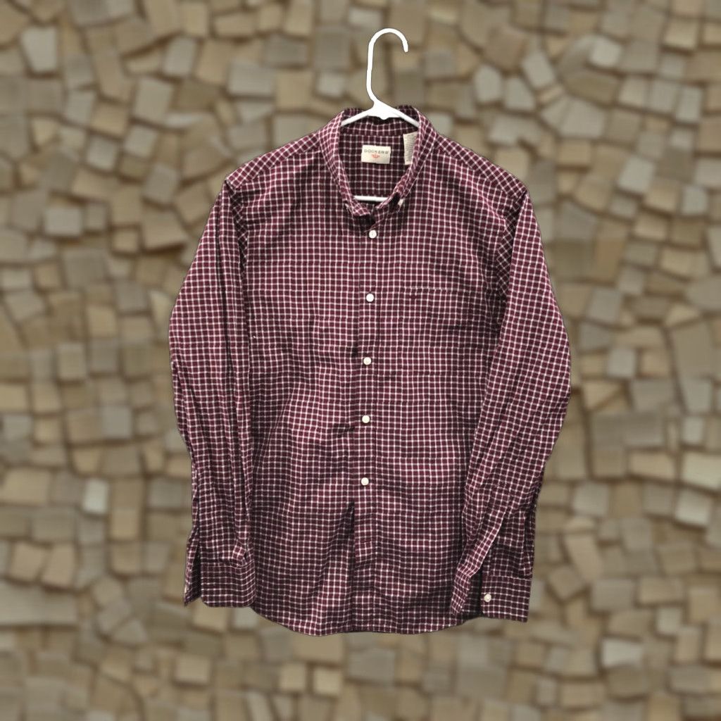 Dockers DOCKERS Shirt Mens Red Check Long Sleeve Button-Down Collar M Size US M / EU 48-50 / 2 - 1 Thumbnail