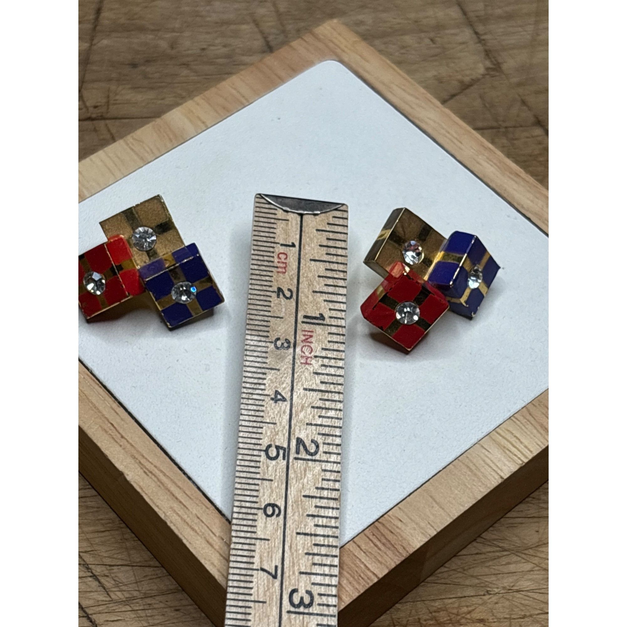 Other Christmas presents Earrings Square Stud Earrings With Rhines Size ONE SIZE - 3 Thumbnail