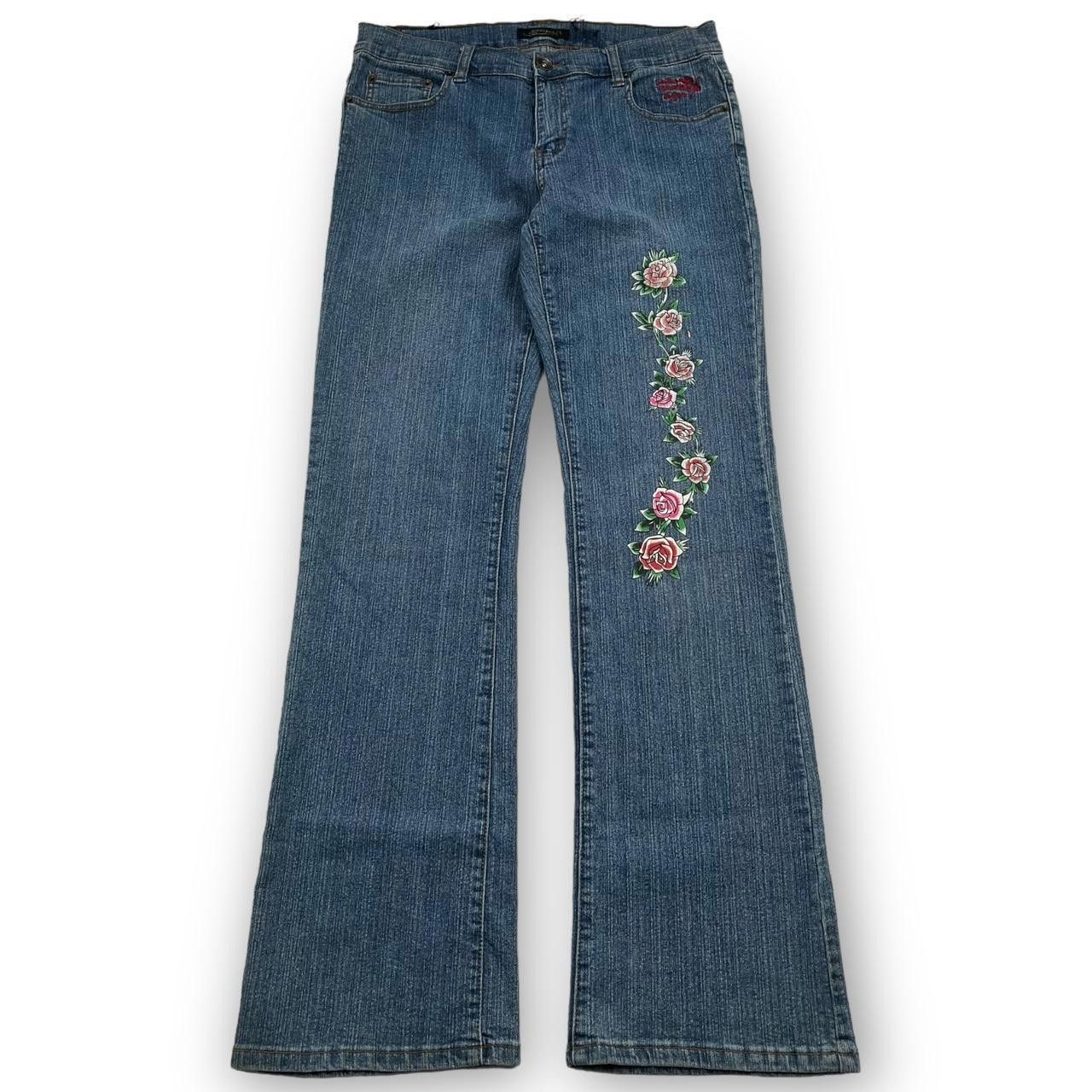 Ed Hardy Ed Hardy Women's Blue and Multi Jeans Size 33" - 4 Thumbnail