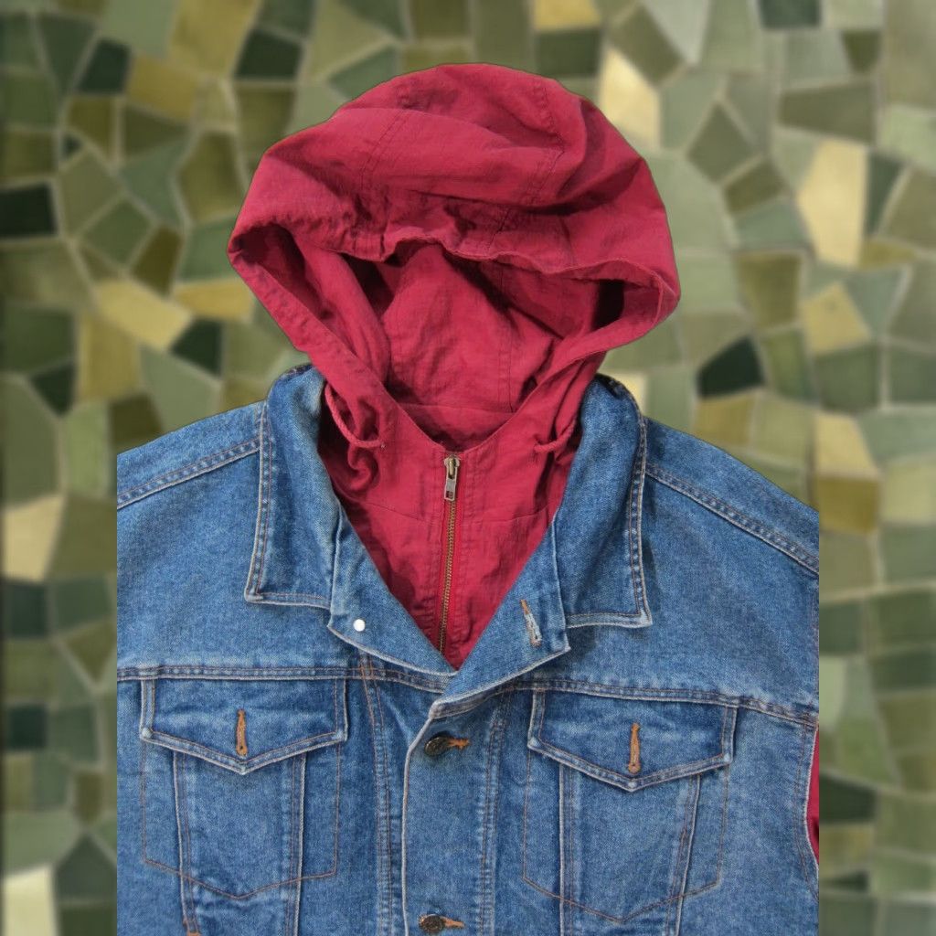 Vintage VINTAGE Arizona Jean Company Logo Red Hood Distressed Denim Jean Jacket Men XL Shirt Mens Jean Jacket Size US 36 / EU 52 - 1 Thumbnail