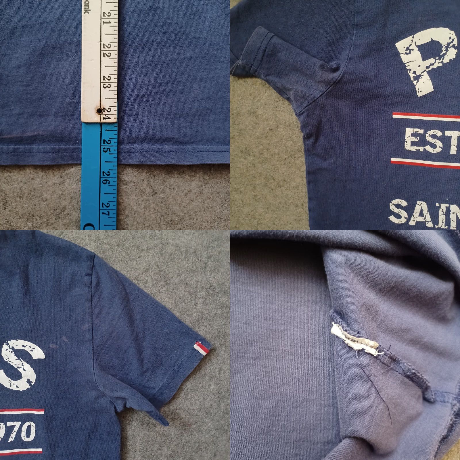 Vintage Paris Saint Germain T Shirt Mens Medium Blue Logo Spellout Short Sleeve Size US M / EU 48-50 / 2 - 8 Thumbnail